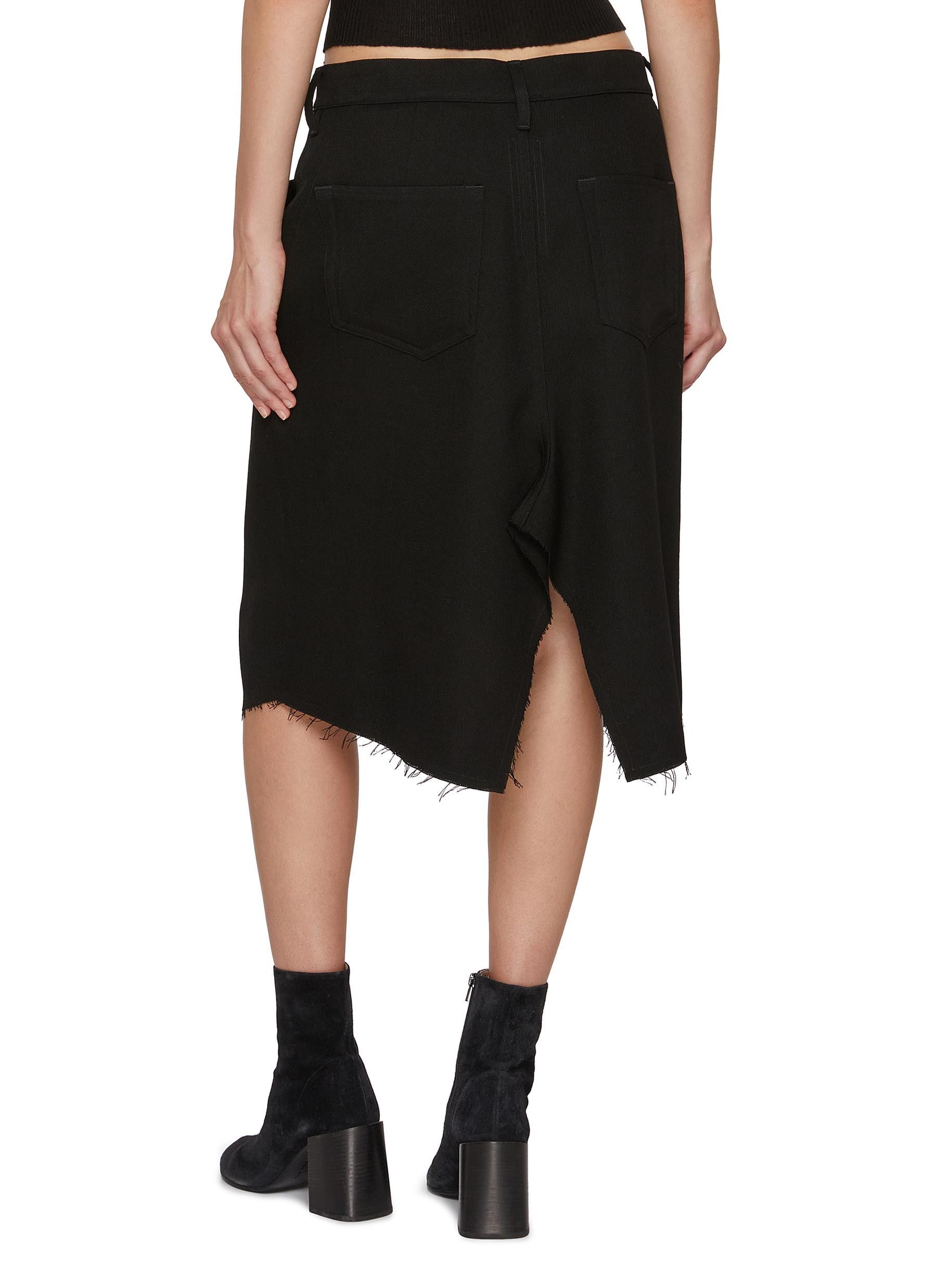 Rick Owens o1y0126 Denim Mini Skirt in Black Size 29" - 3 Thumbnail