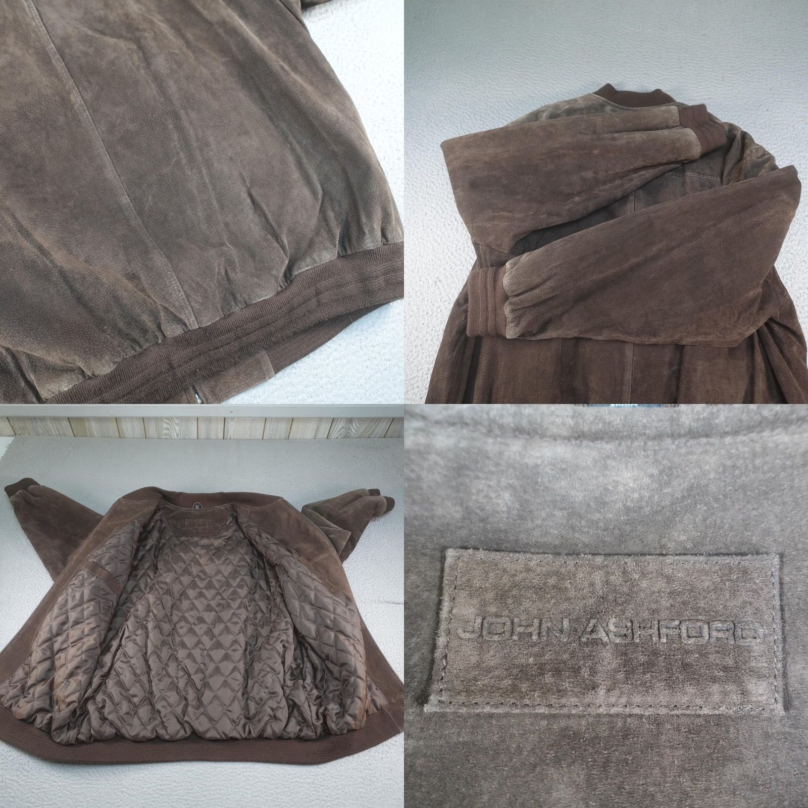 Vintage VINTAGE John Ashford Leather Bomber Jacket Mens XLT Brown Flight Aviator Flyer Aviation Size US XL / EU 56 / 4 - 9 Thumbnail
