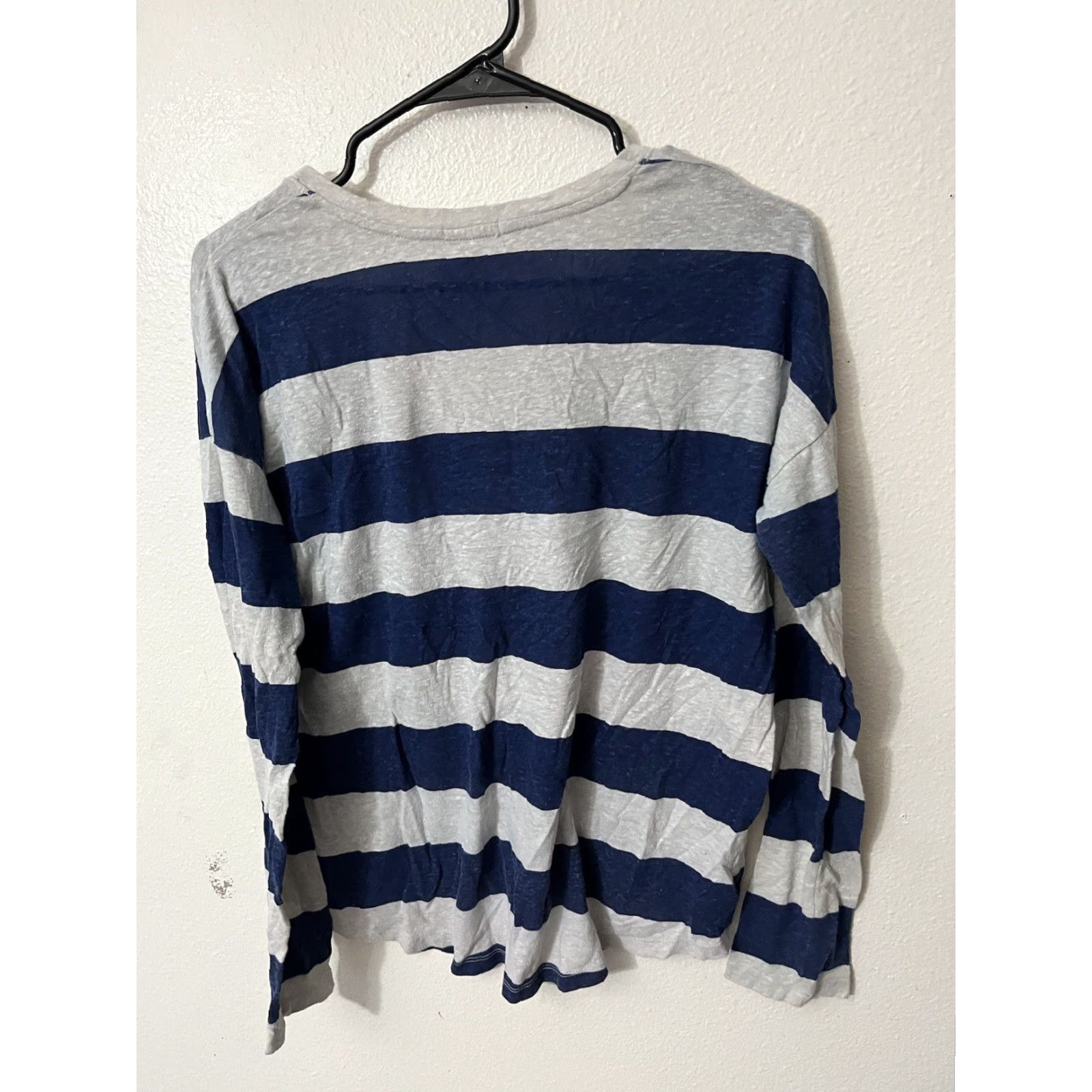 Gap VINTAGE Gap Women's T-Shirt Long Sleeve Crew Neck Striped Fitted All Seasons Blue & Gray Small Size S / US 4 / IT 40 - 3 Thumbnail