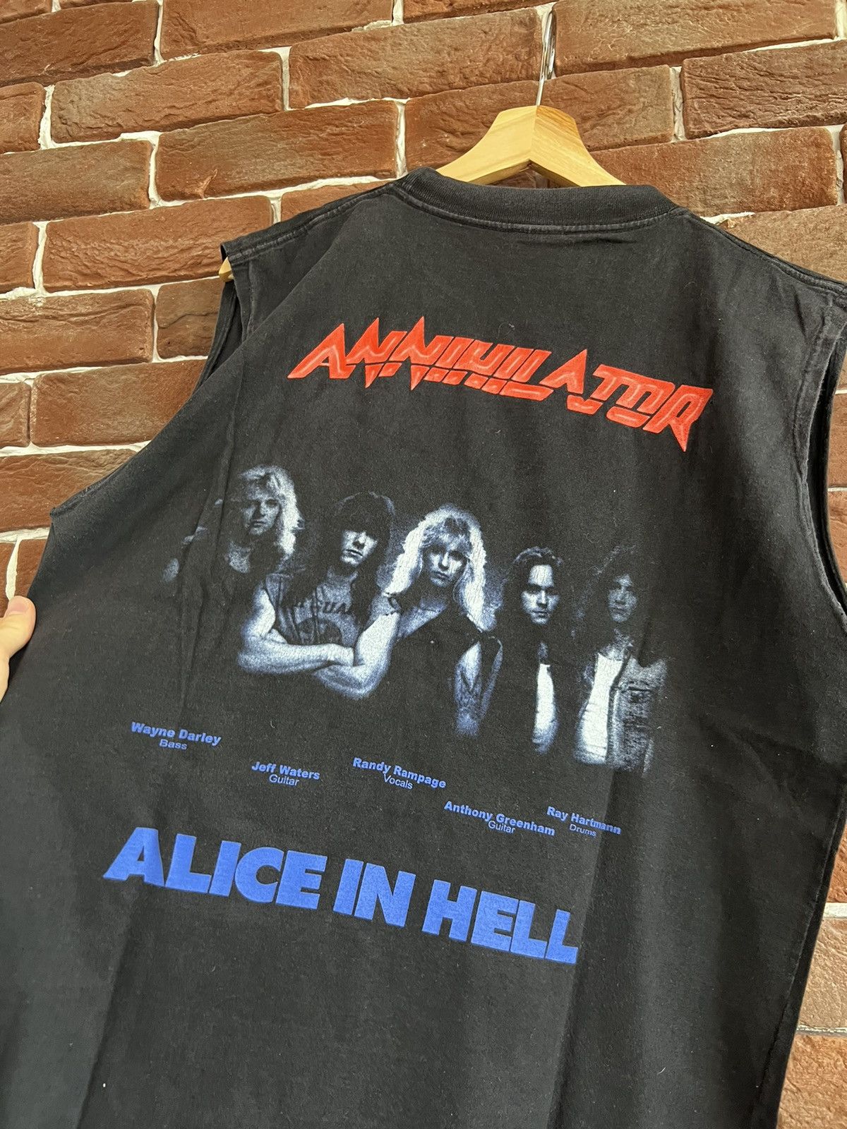 Band Tees Rare Vintage 90s ANIHILATOR Alice in Hell Metal Band Shirt Size US L / EU 52-54 / 3 - 4 Thumbnail