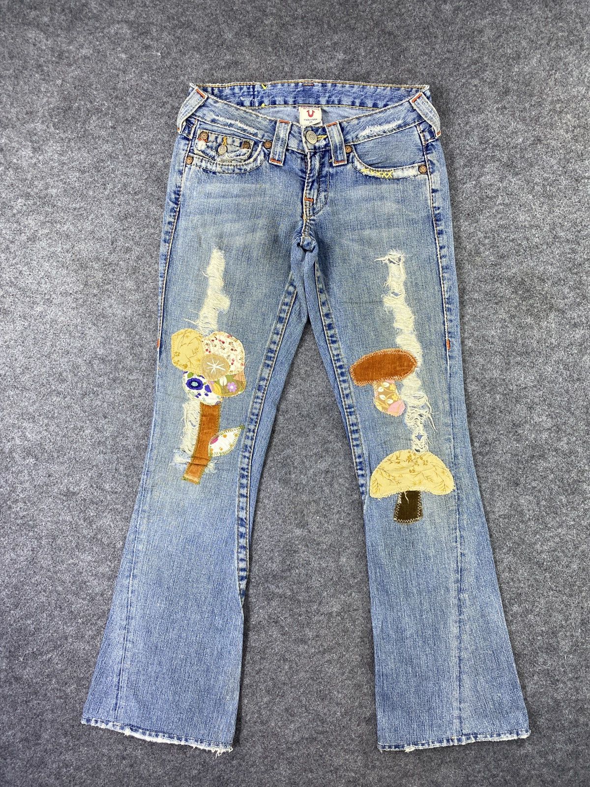 If Six Was Nine × Jean × True Religion True Relegion Distressed patchwork flare jeans - J1113 Size US 28 / EU 44 - 1 Thumbnail