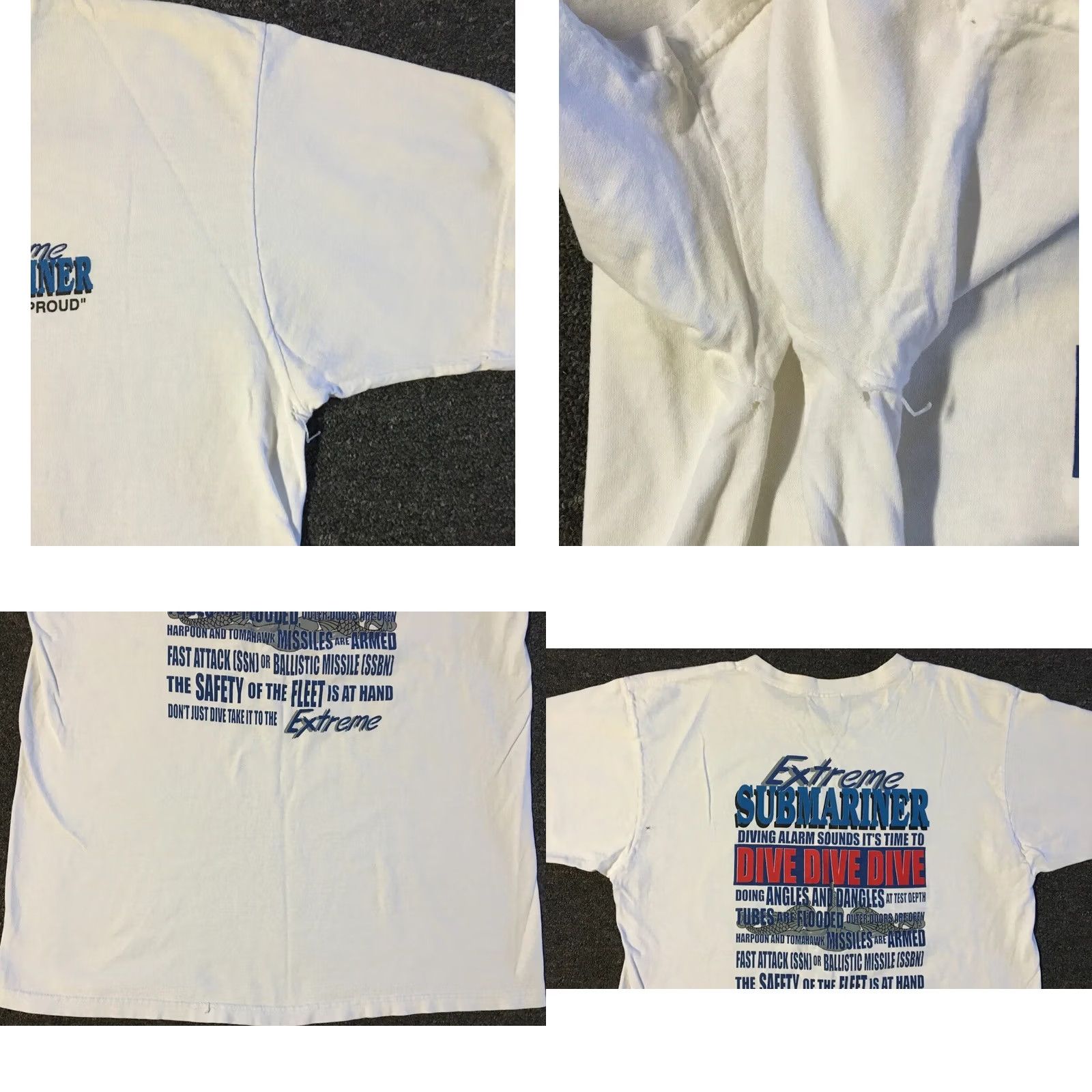 Vintage VINTAGE USMC Extreme Submariner Faded Distressed Shirt M Marines Funny Army Grunge 90s Size US M / EU 48-50 / 2 - 8 Thumbnail