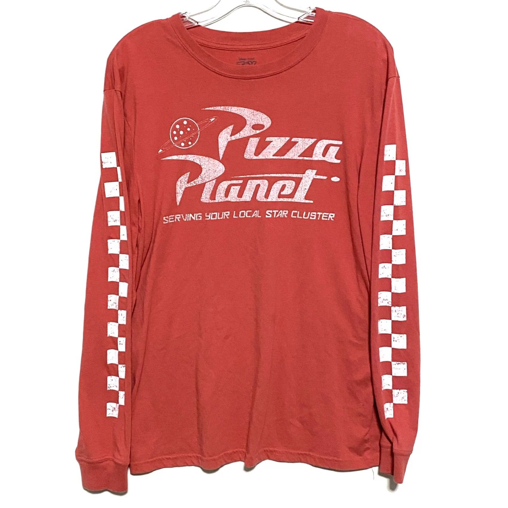 Disney VINTAGE Toy Story Pizza Planet Long Sleeve Shirt Mens M Disney 90s Y2K Aliens Buzz Lightyear Graphic Print Red Mens M Size US M / EU 48-50 / 2 - 2 Thumbnail