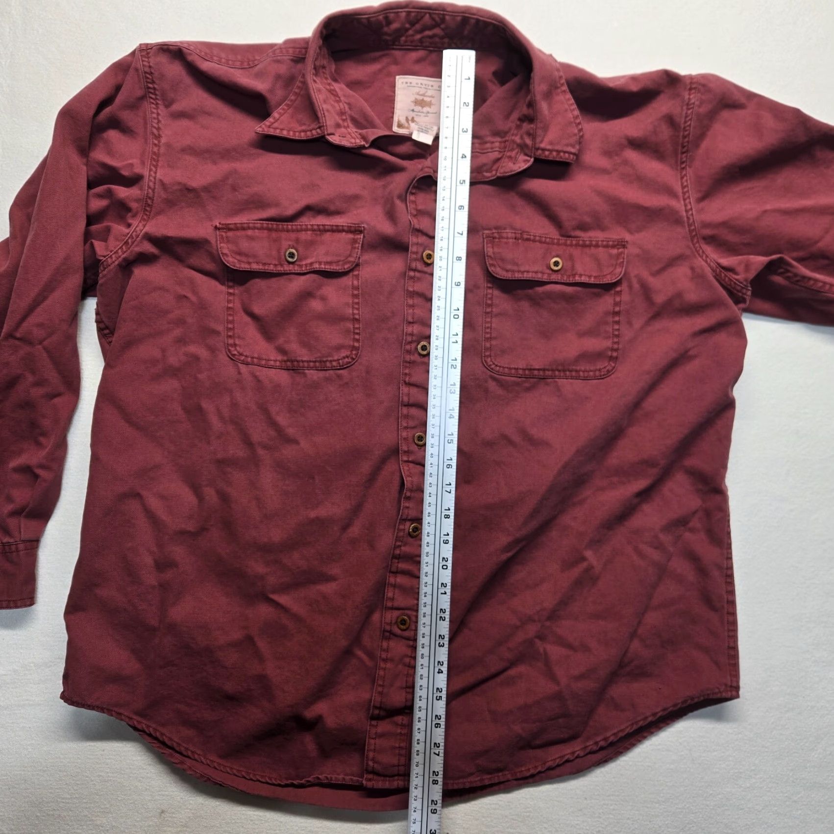 Orvis VINTAGE Orvis Heavyweight Long Sleeve Button-Up Shirt Red 100% Cotton Men Size XL Size 46R - 6 Thumbnail