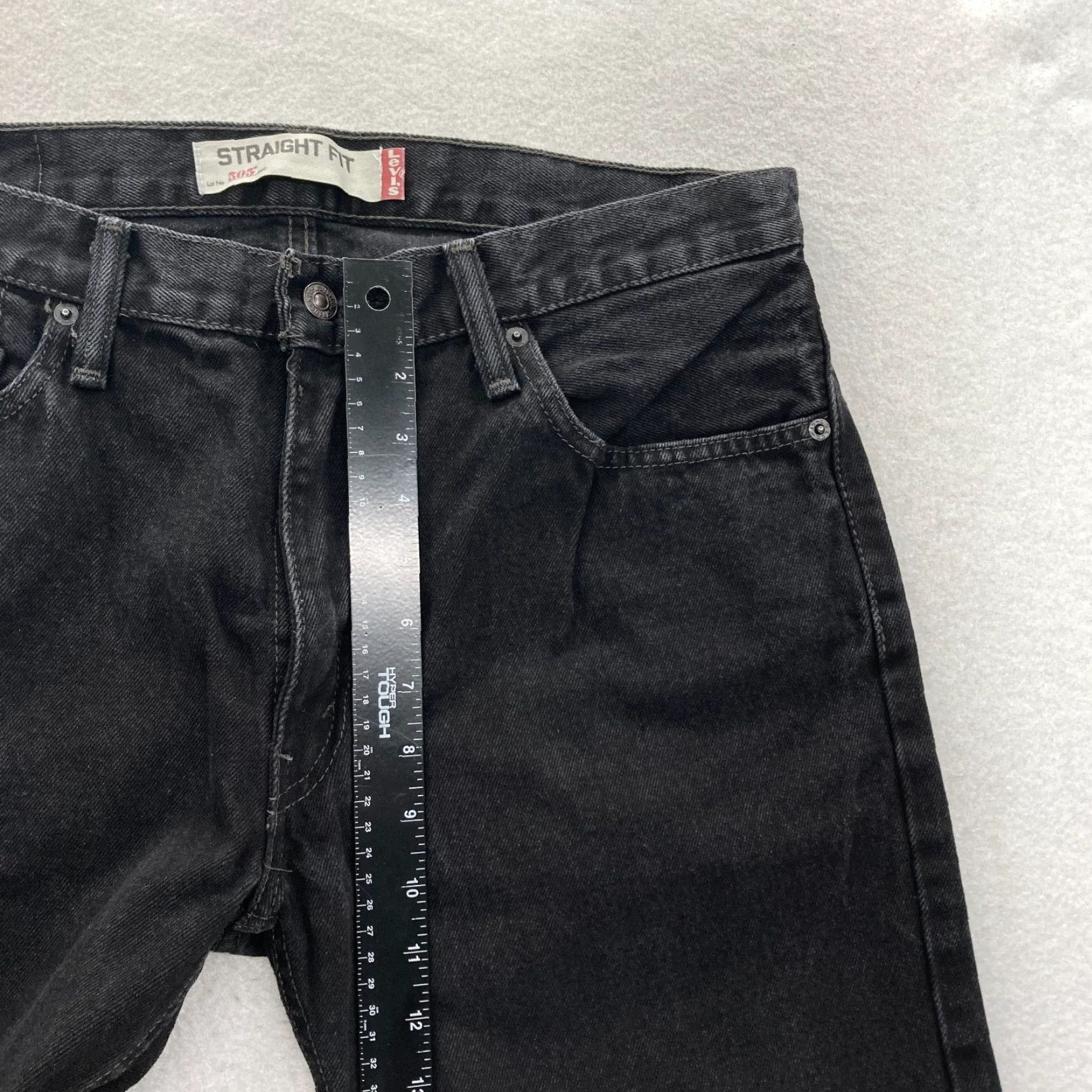 Levi's Levi's 505 Jeans Mens 34x32 Regular Straight Black Denim Mid Rise Grunge Western Denim Jeans - Levi's 505 Mens 34 32 Black Distressed None 5-Pocket Size US 34 / EU 50 - 7 Thumbnail
