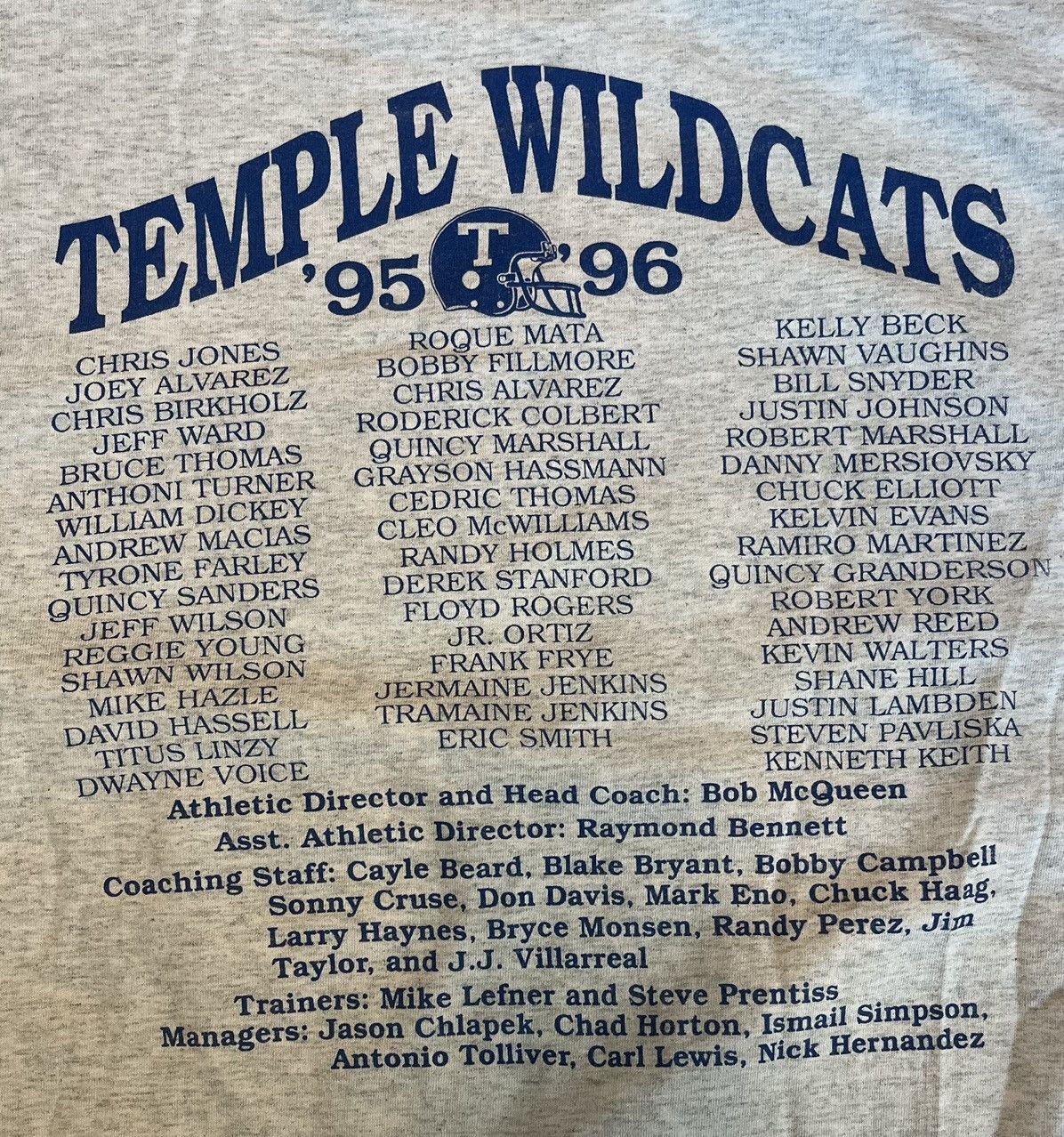 Fruit Of The Loom 90s Temple University Wildcats grey t-shirt Size US XL / EU 56 / 4 - 4 Thumbnail