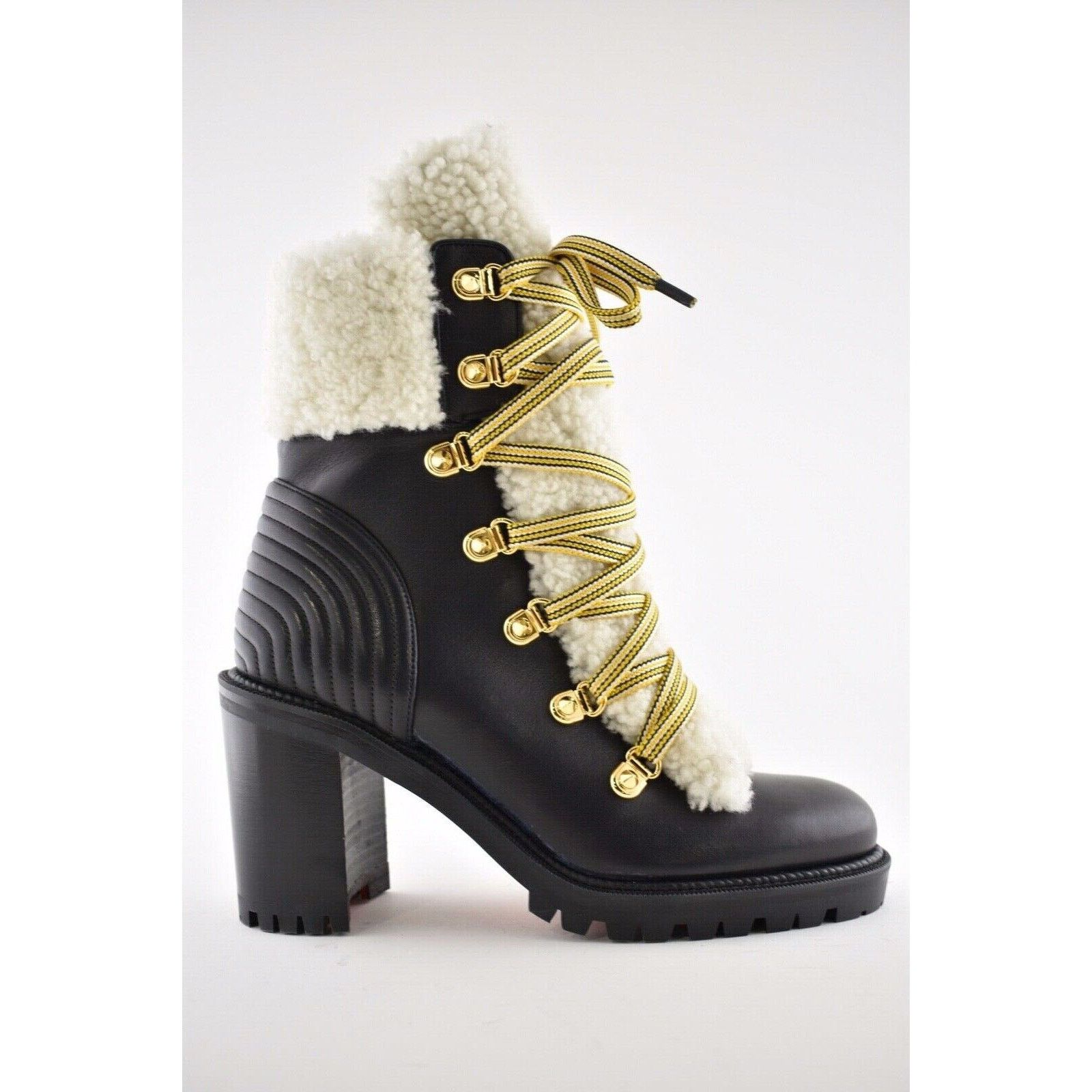 Christian Louboutin Christian Louboutin Yetita 70 Black Calf Leather Shearling Size US 6 / IT 36 - 3 Thumbnail