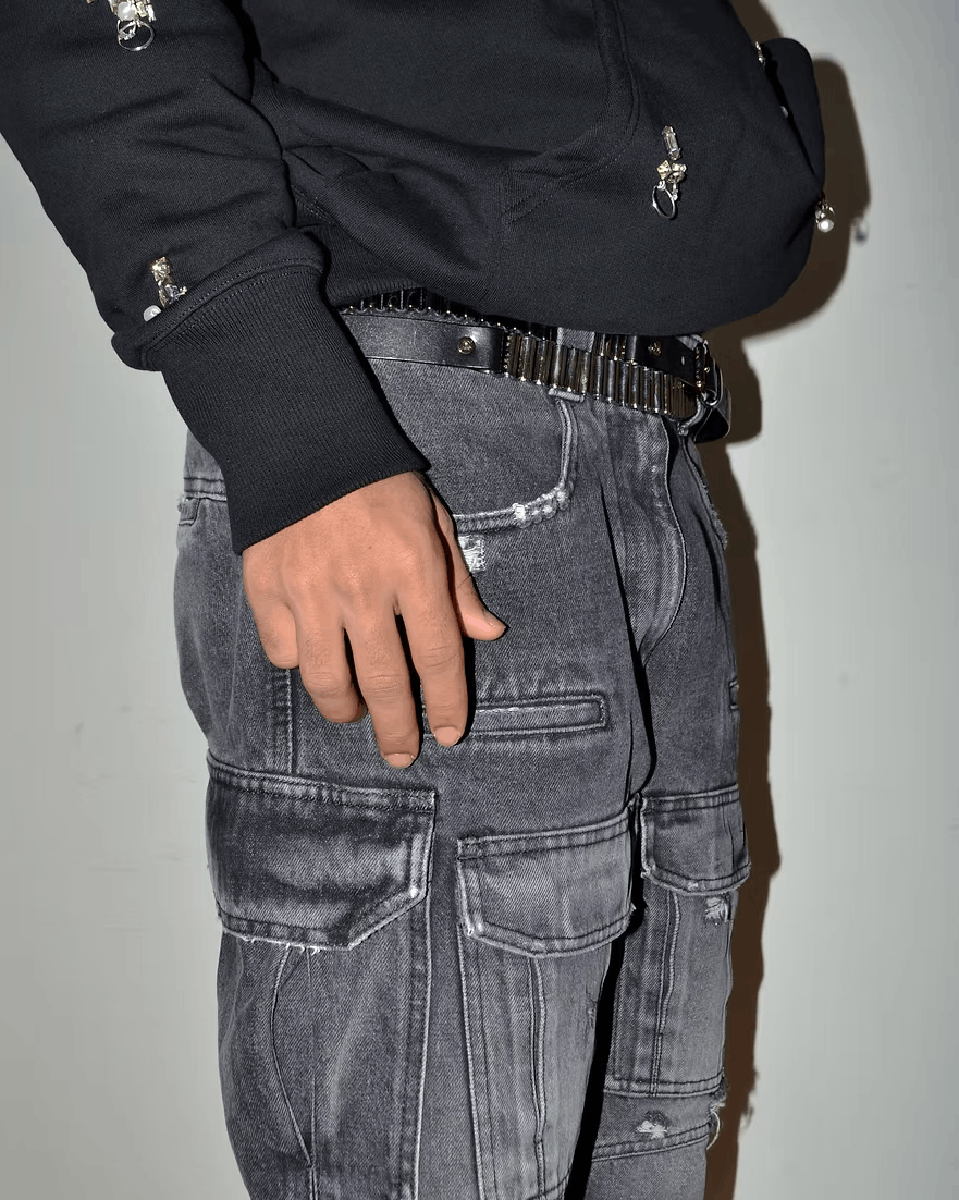 Givenchy SS2023 by Matthew Williams Distressed Denim Cargo Shorts Size US 30 / EU 46 - 3 Thumbnail