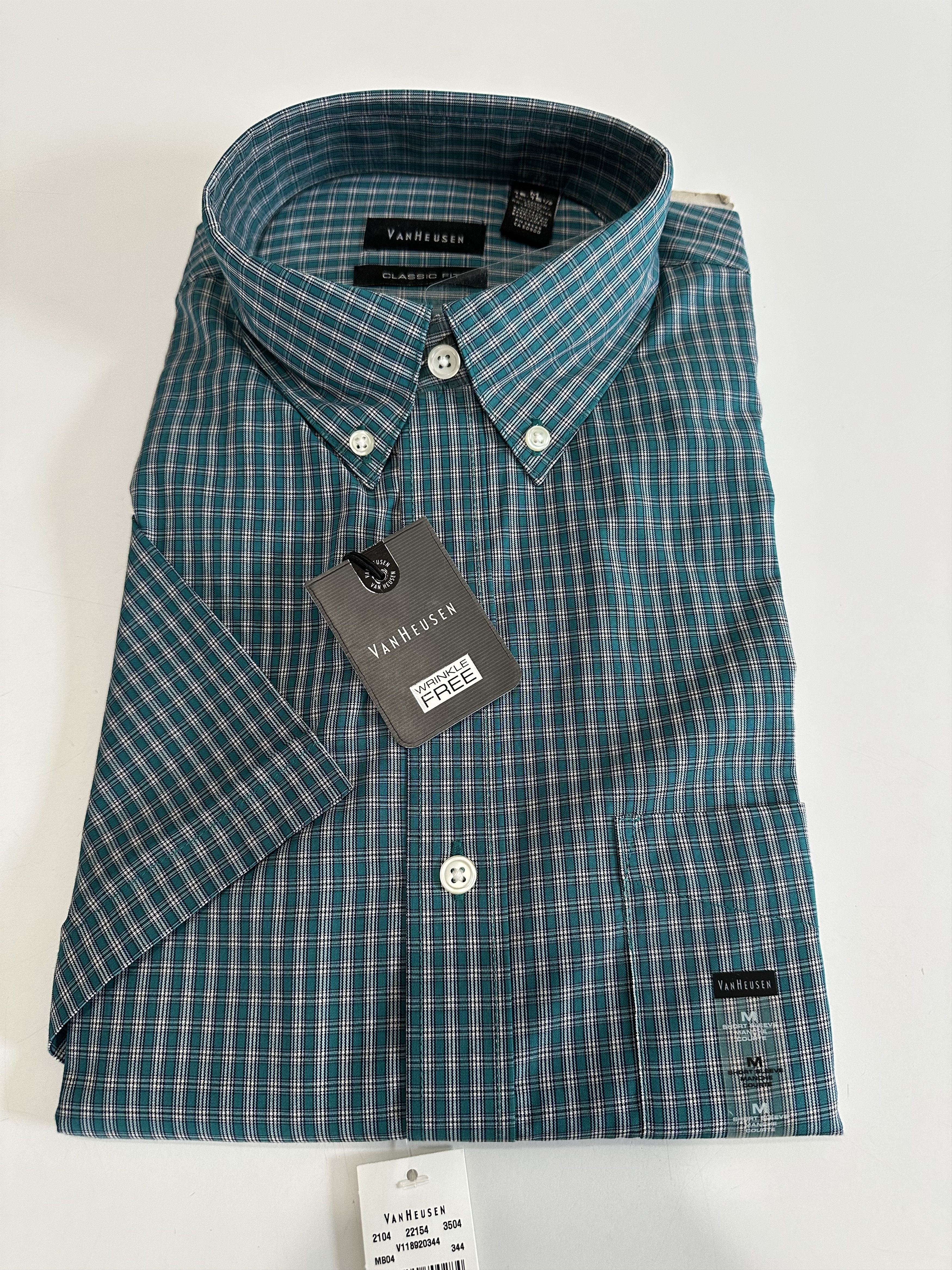 Van Heusen Van Heusen Men's Classic Fit Dress Shirt Teal M 15-15.5 Size US M / EU 48-50 / 2 - 1 Thumbnail
