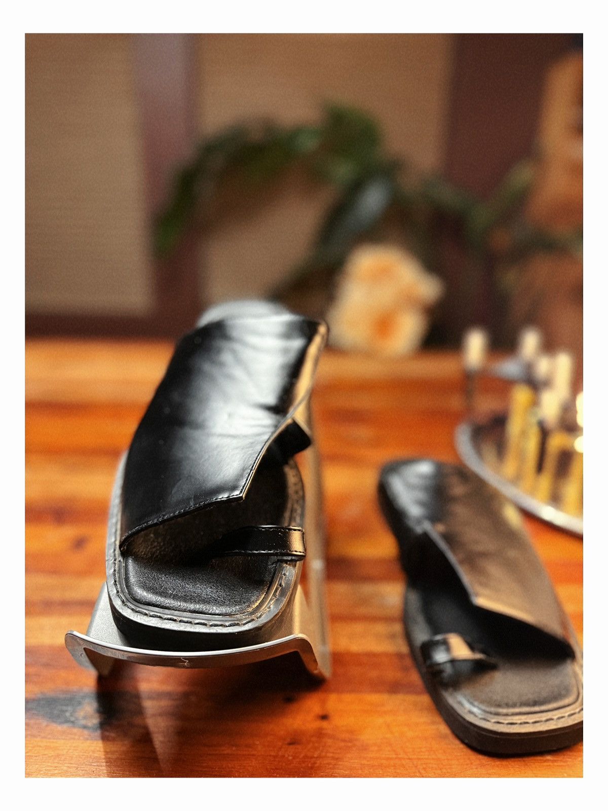 Other Minimalist Black Leather Slide Sandals – Effortless Style Size US 9 / EU 42 - 4 Thumbnail