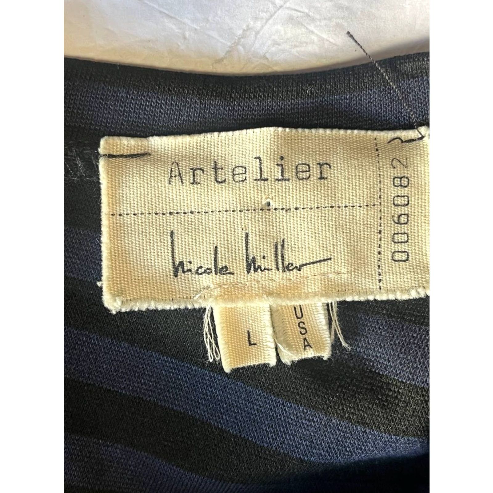 Nicole Miller Nicole Miller Artelier Women Dress Striped Long Sleeve Round Neck Zip Knee Length Stretch L Multicolor Sheath Casual Workwear$ Size L / US 10 / IT 46 - 6 Thumbnail