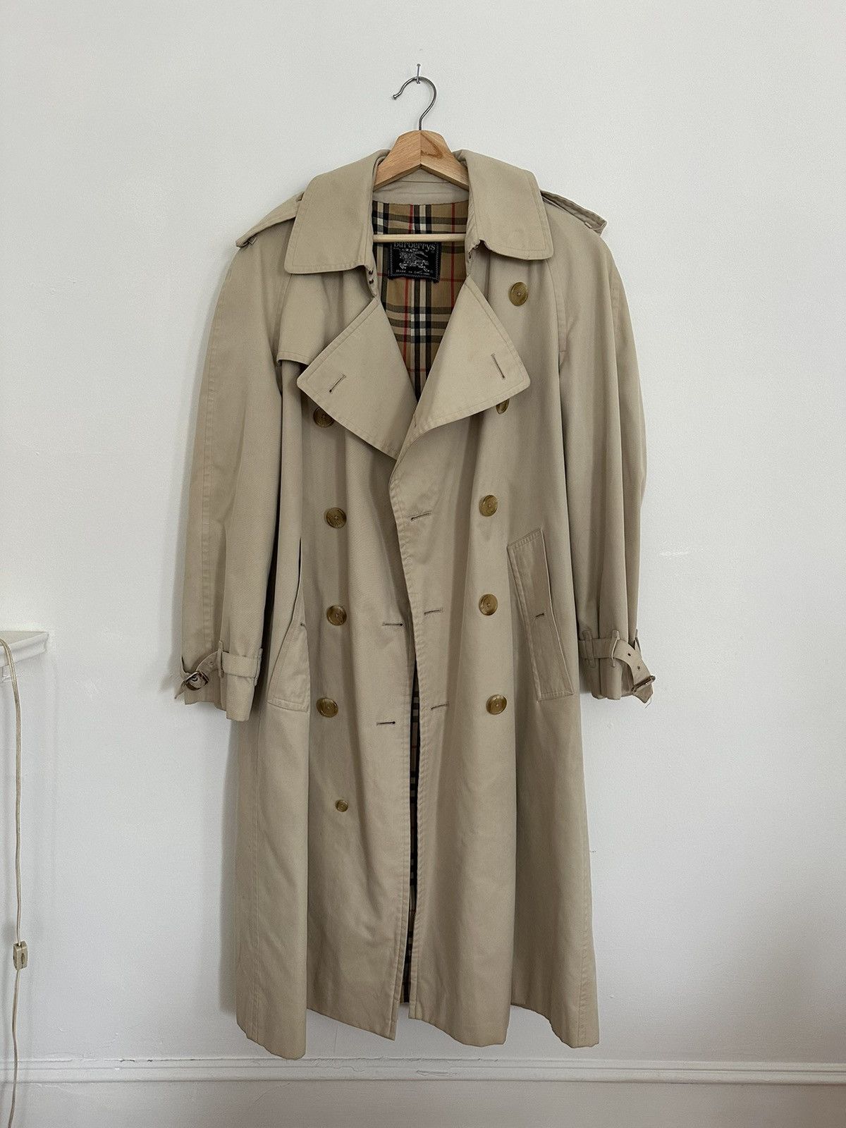 image of Burberry Trench Coat With Liner in Beige, Men's (Size Small)