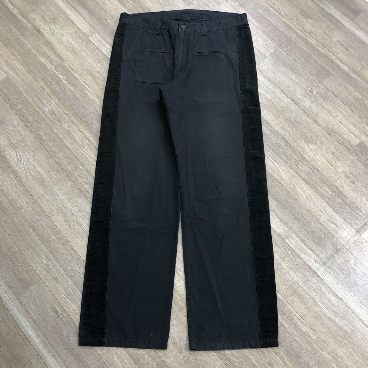 Japanese Brand × Neighborhood 🇯🇵 2000s Neighborhood Side Stripe Corduroy Wide Pants Faded Size US 30 / EU 46 - 1 Thumbnail