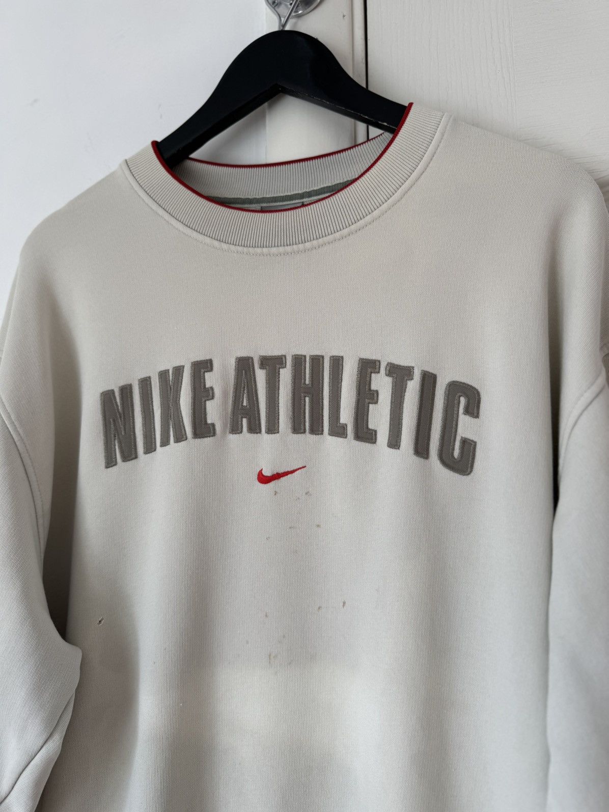 Nike Vintage 90s Nike Athletic Embroidered Logo Distress Sweatsh Size US L / EU 52-54 / 3 - 3 Thumbnail
