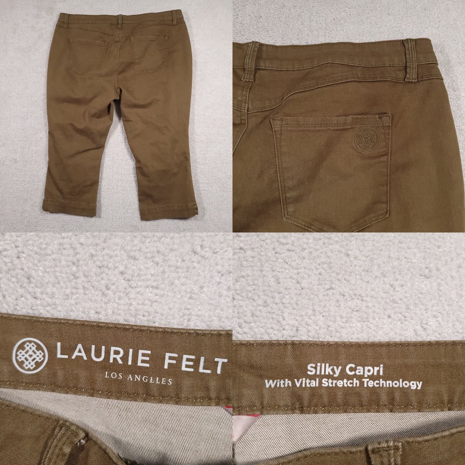 Vintage Laurie Felt Jeans Capri Women's 1XP Petite Brown Button Stretch Silky Dark Wash Denim 5-Pocket Size 27" / US 4 / IT 40 - 9 Thumbnail