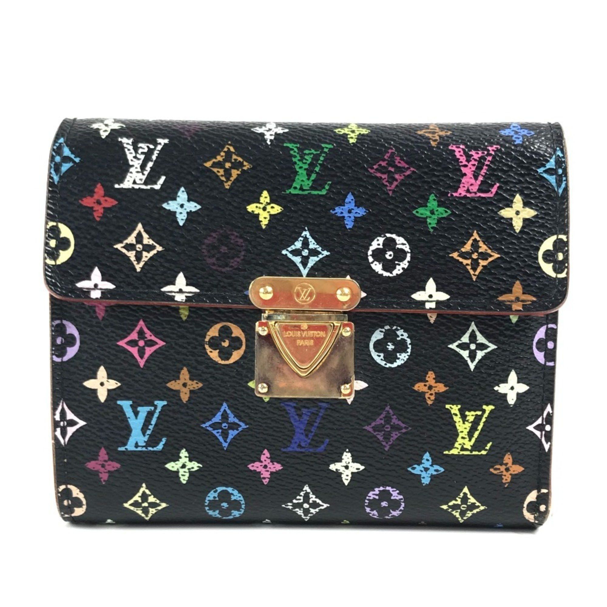 Louis Vuitton LOUIS VUITTON M58015 Monogram Multicolor Portefeuille Koala Compact Wallet Tri-fold Canvas Women's Noir Black Size ONE SIZE - 1 Thumbnail