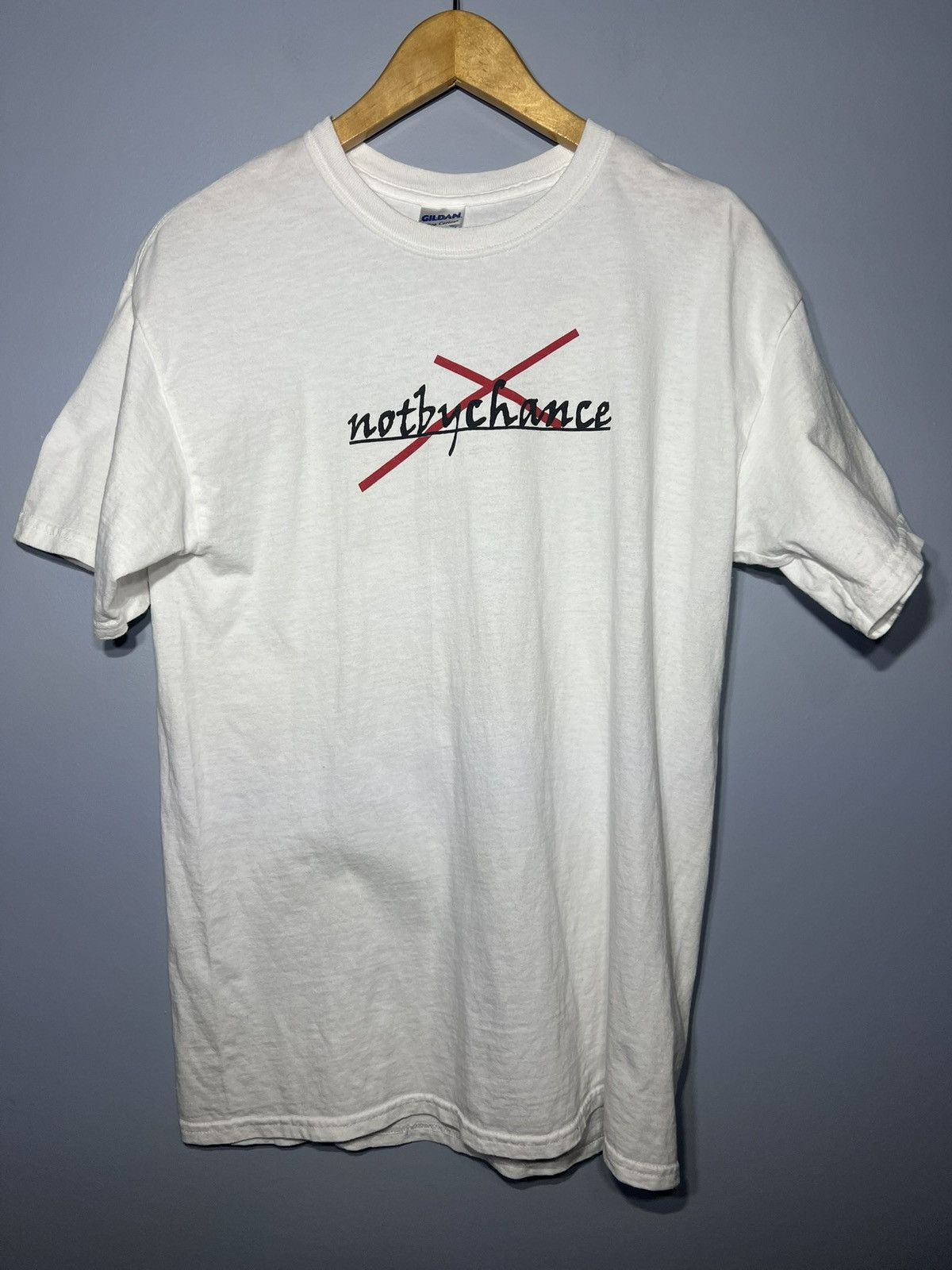 Gildan Vintage Jesus Christ Shirt Mens Med White Not By Chance Tee Size US M / EU 48-50 / 2 - 2 Thumbnail