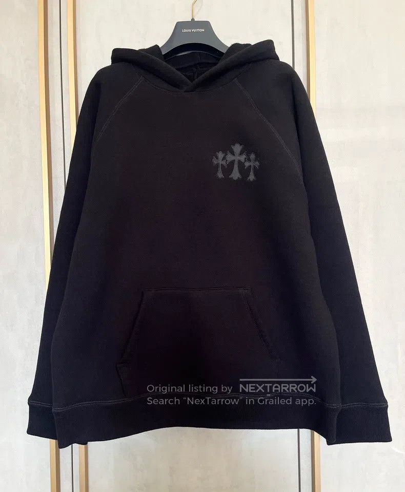 CHROME HEARTS Size XL Three-cross Sanskrit thickened hooded