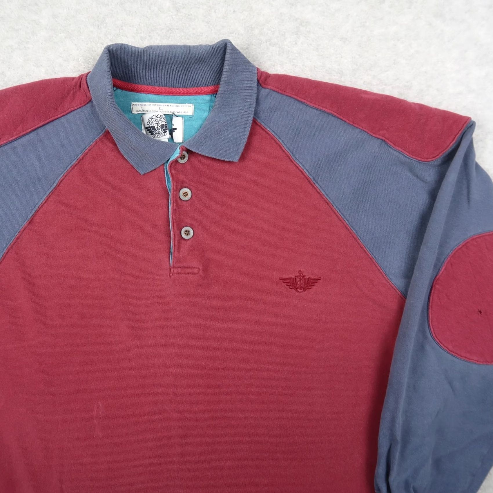 Dockers VINTAGE Dockers Rugby Shirt Mens Large Blue Red Padded Made in USA 90s Size US L / EU 52-54 / 3 - 3 Thumbnail