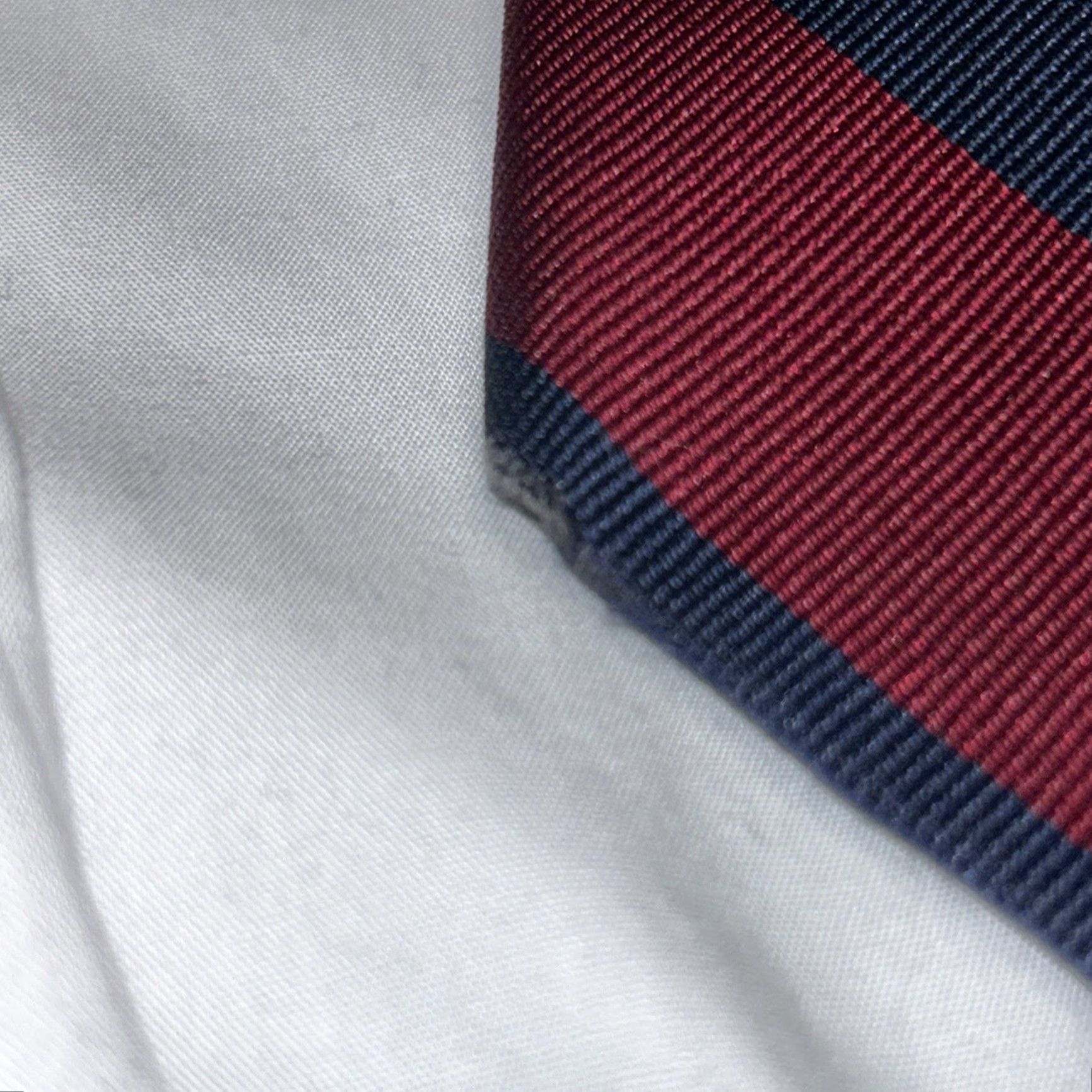 Vintage VINTAGE Allen Solly Neck Tie Silk Repp Red Blue Stripe Merlot Dark Academia Preppy USA Made England Lolly Men Size ONE SIZE - 7 Thumbnail