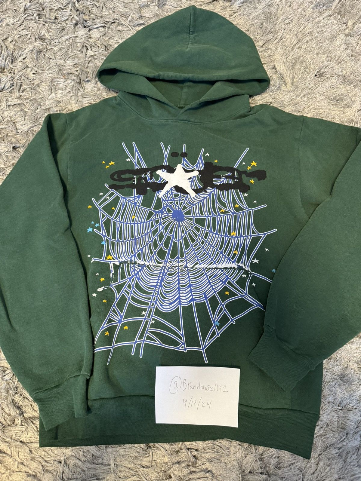 image of Spider Worldwide Sp5Der Web Hoodie in Green, Men's (Size Small)