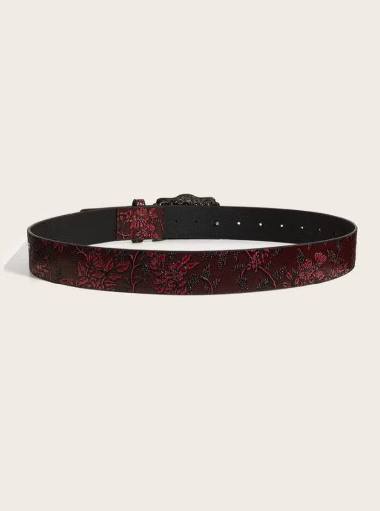 Japanese Brand 💥Punk rockers flowers burgendy streetwear belt Size ONE SIZE - 3 Thumbnail