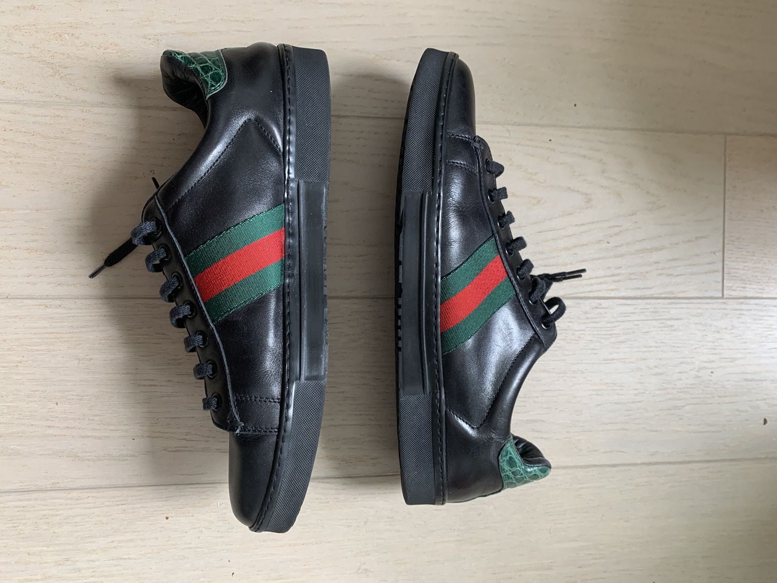 Gucci Gucci Leather Low-top Ace Sneakers with Web Size US 8 / EU 41 - 4 Thumbnail
