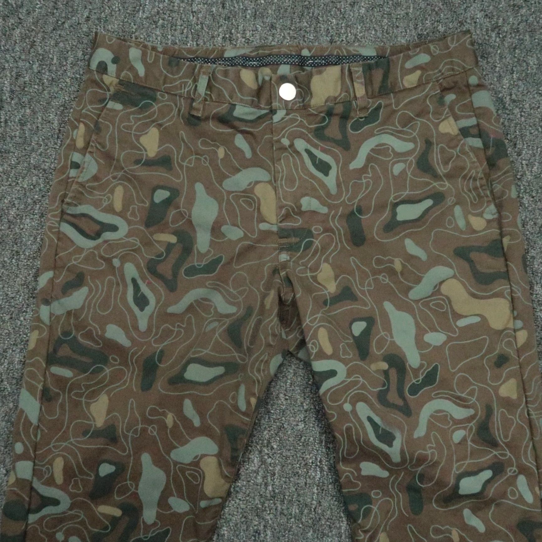 Bonobos Pants Men 33x26 Brown Maide Golf Print Performance Trouser