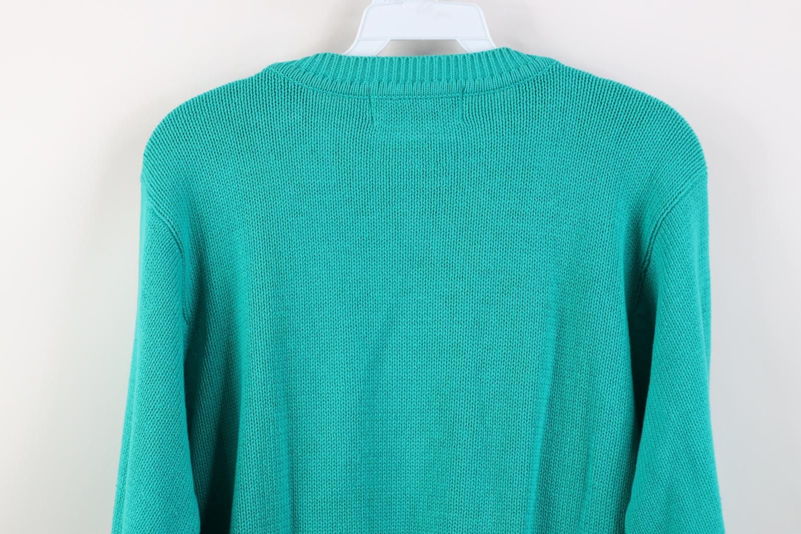 Vintage Vintage 90s Streetwear Cotton Knit Crewneck Sweater Teal Size S / US 4 / IT 40 - 11 Thumbnail