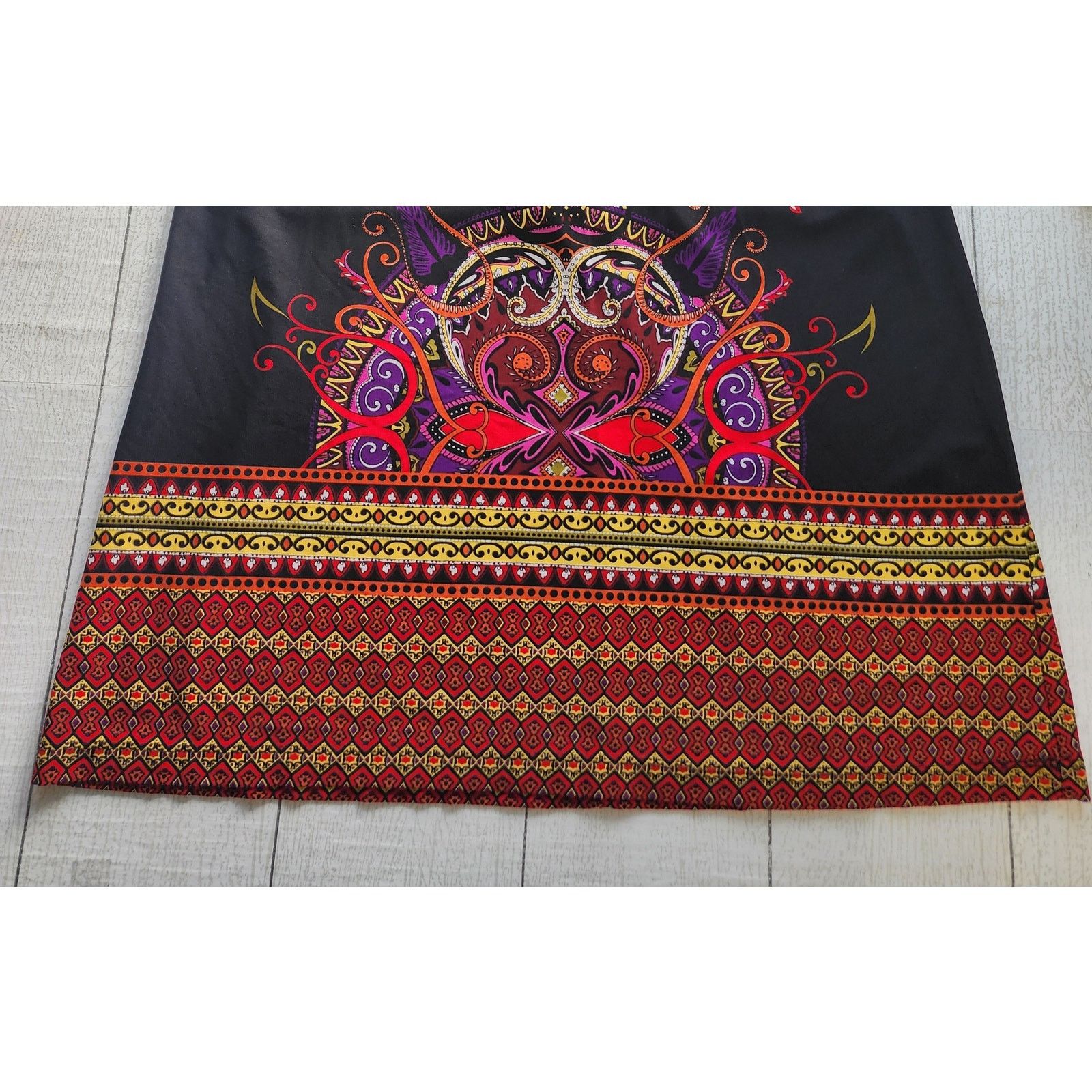 Other Emma & Michele Black Multicolor Paisley Shift Midi Dress Size M / US 6-8 / IT 42-44 - 13 Thumbnail