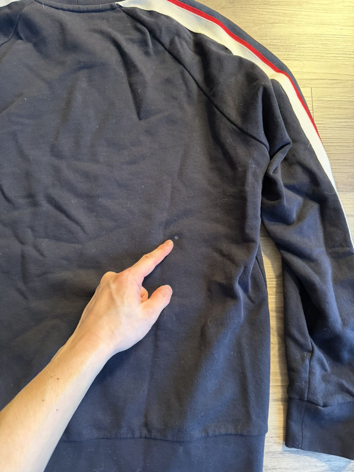 Sandro Navy Blue Striped Sleeve Sweatshirt Size US M / EU 48-50 / 2 - 5 Thumbnail