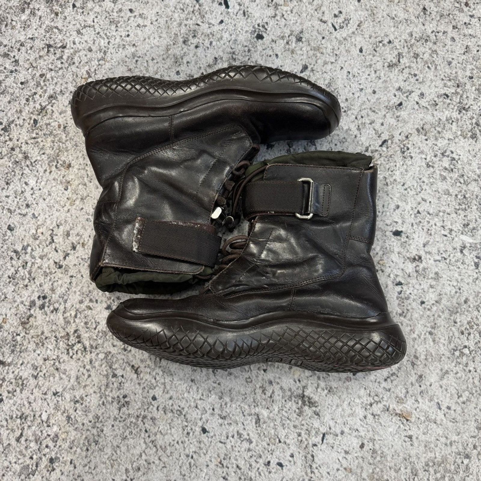 Prada Prada AW99 Archive Square Toe Vibram Combat Boots Size US 7.5 / EU 40-41 - 6 Thumbnail