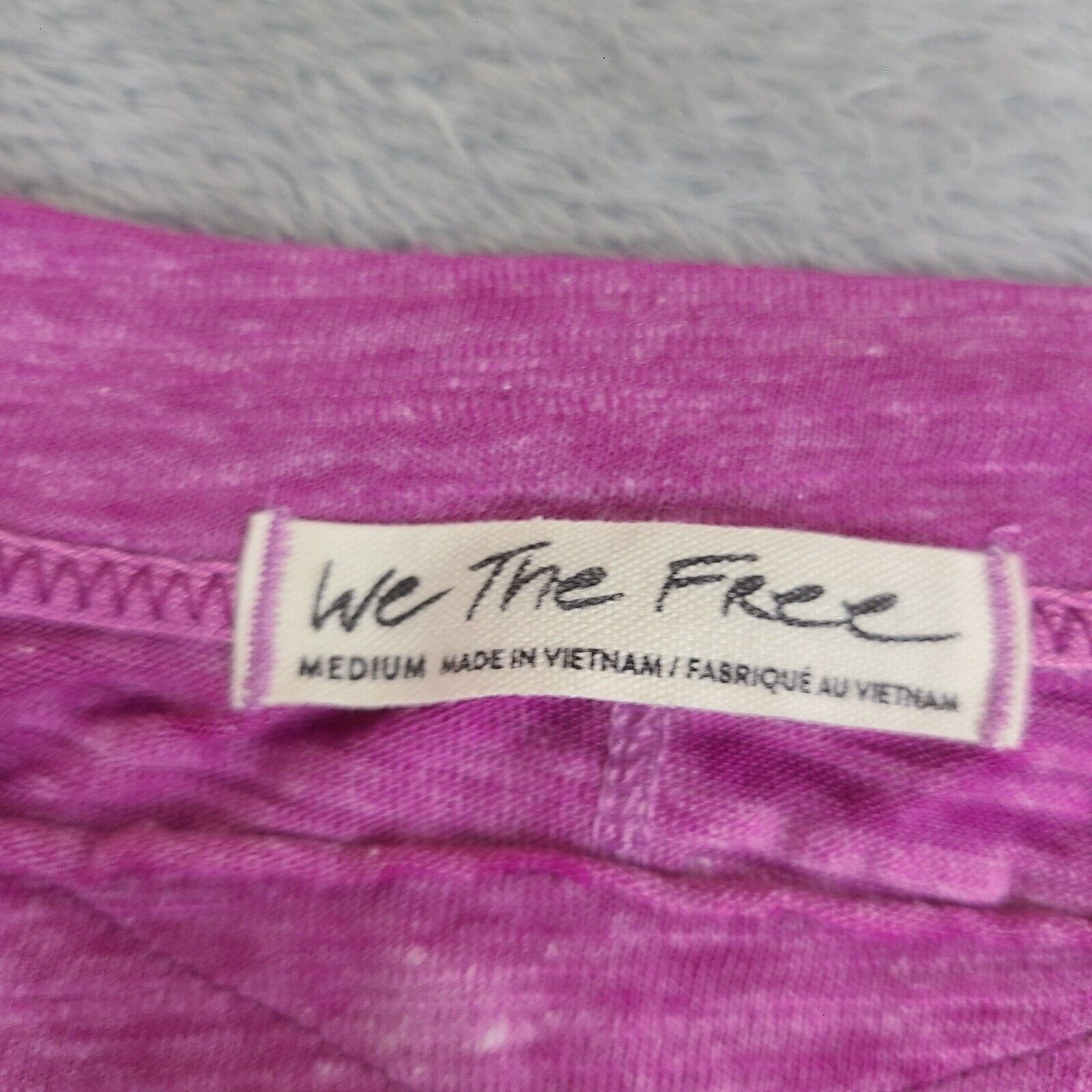 Free People We the Free Sundance Slouchy T-Shirt Azalea Pink Distressed Size M / US 6-8 / IT 42-44 - 2 Thumbnail