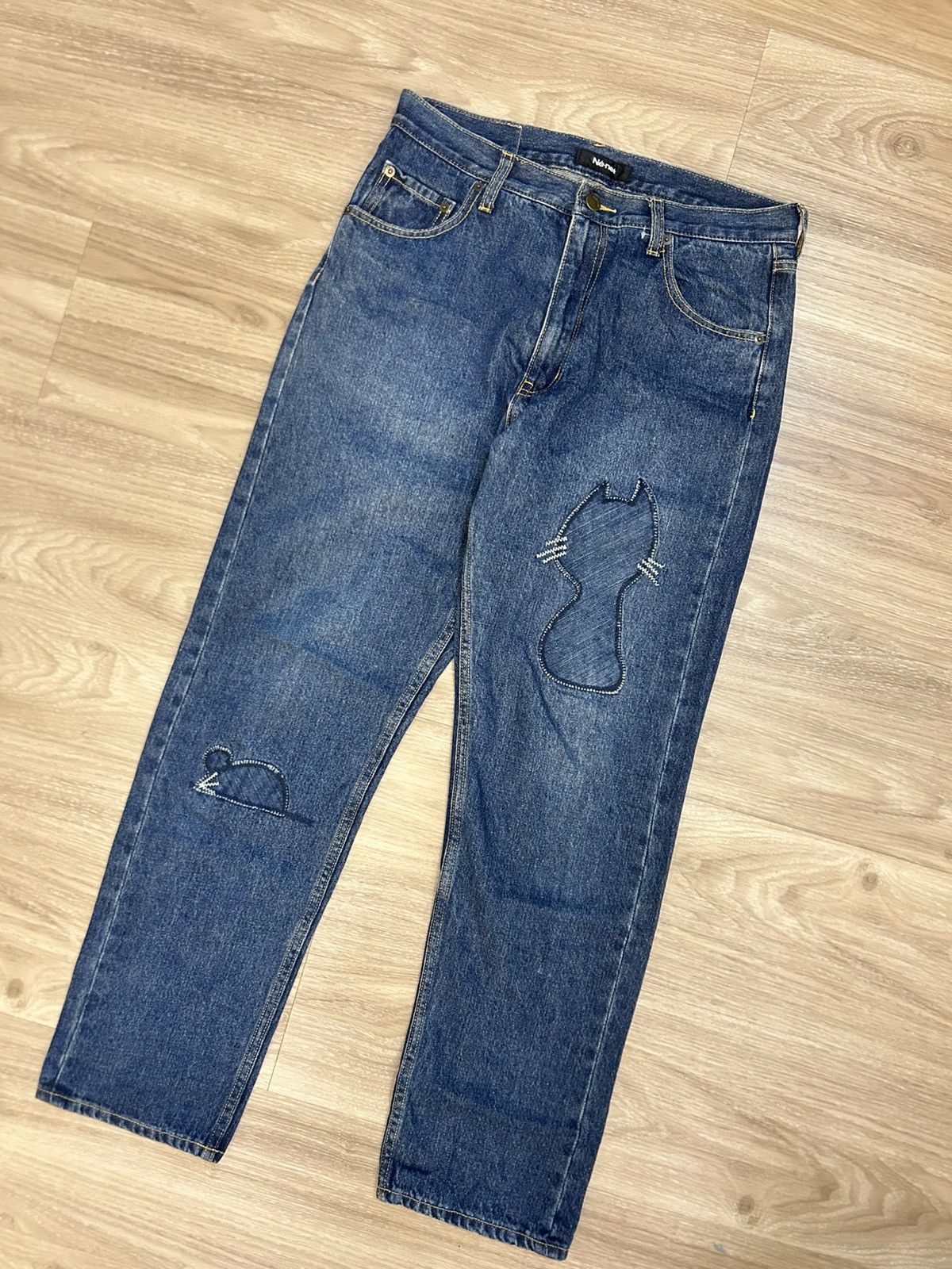 Issey Miyake Né-net Issey Miyake Japan Embroidery Animal Motif Denim Size US 31 - 2 Thumbnail