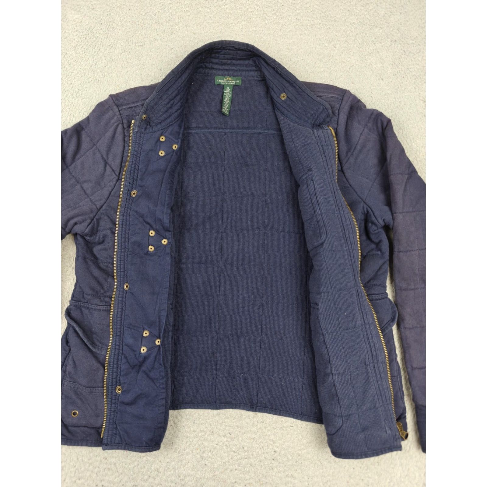 Ralph Lauren VINTAGE Lauren Ralph Lauren Military Fireman Jacket Womens XL Blue Quilted Jacket Size XL / US 12-14 / IT 48-50 - 3 Thumbnail
