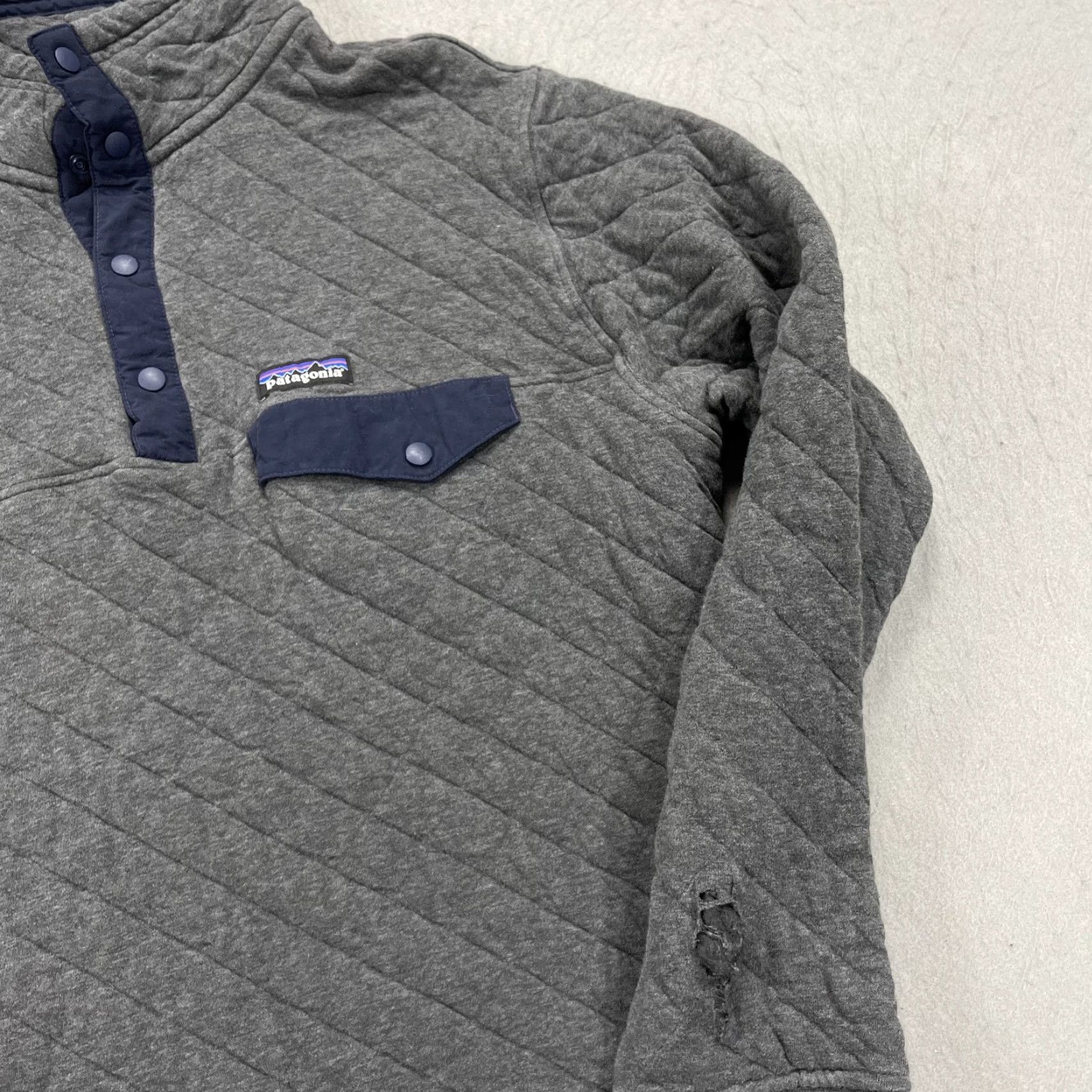 Patagonia Patagonia Jacket Mens Large Gray Quilted Snap T Pullover Organic Cotton Read Size US L / EU 52-54 / 3 - 3 Thumbnail
