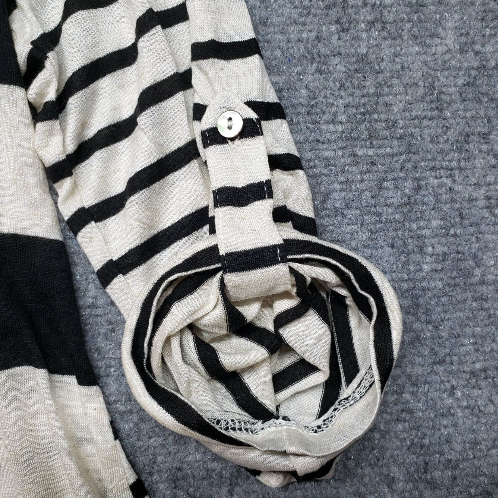 Vintage Rue21 Top Blouse Womens M Black White Stripe Round Neck 3/4 Sleeve Pullover New Size M / US 6-8 / IT 42-44 - 3 Thumbnail