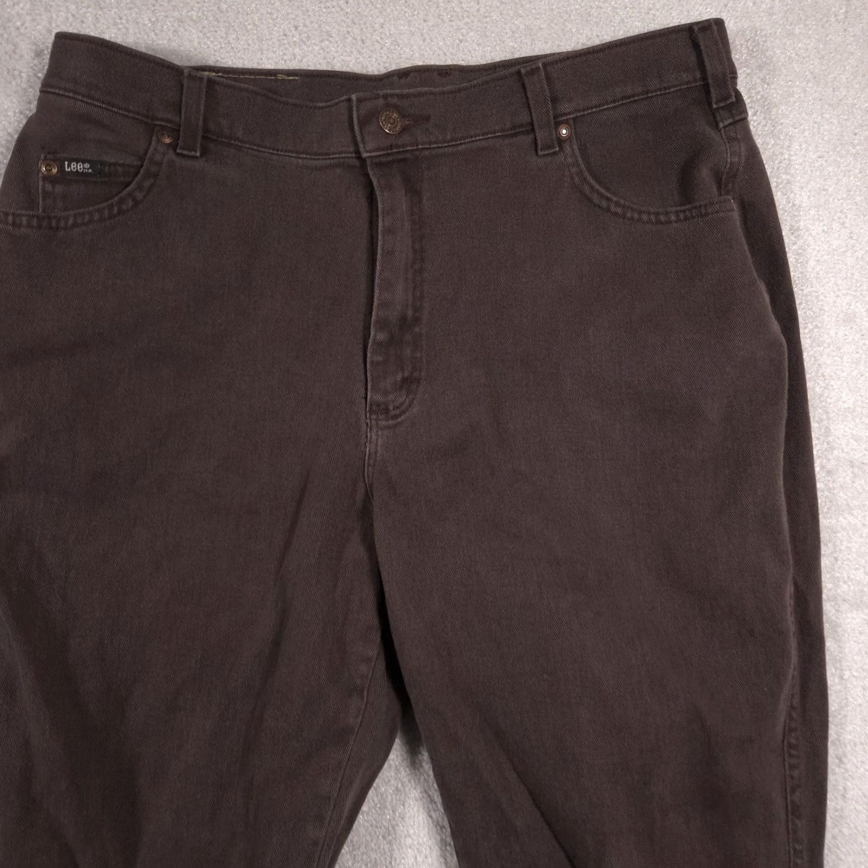 Lee VINTAGE Lee Riders Jeans Womens 18 Dark Brown Relaxed Fit Tapered Leg Denim Pants Size 40" / US 18 - 3 Thumbnail