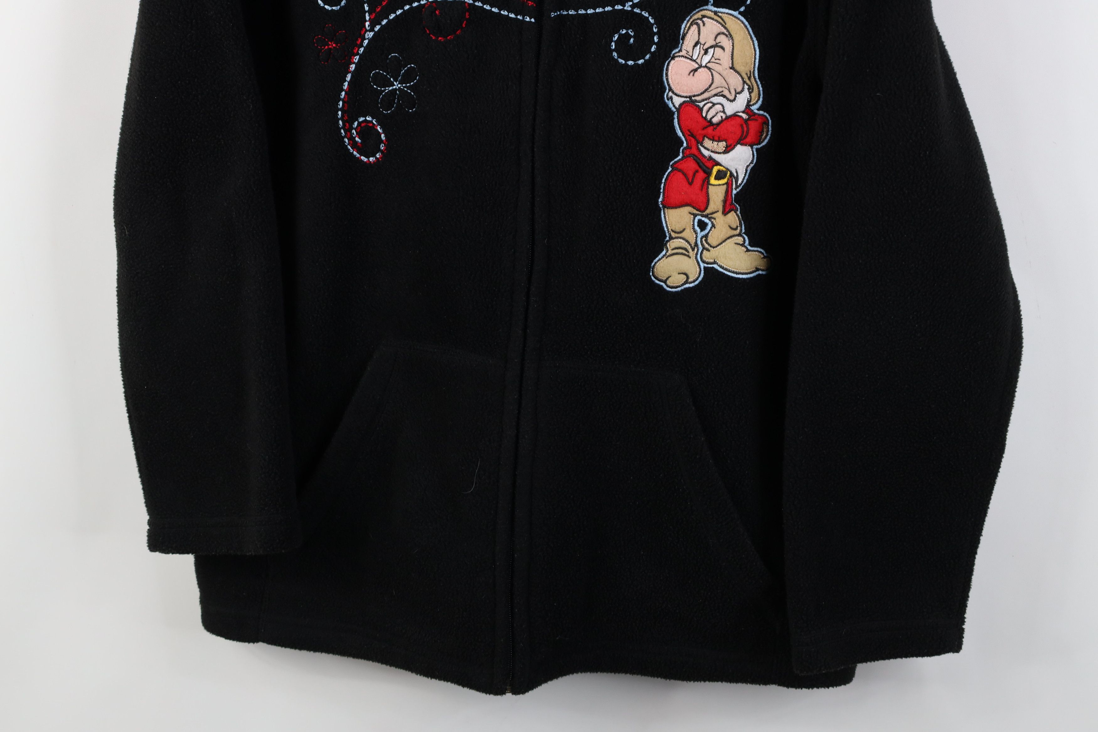 Disney Vintage Y2K Disney Grumpy Dwarf Fleece Full Zip Hoodie Size XL / US 12-14 / IT 48-50 - 3 Thumbnail