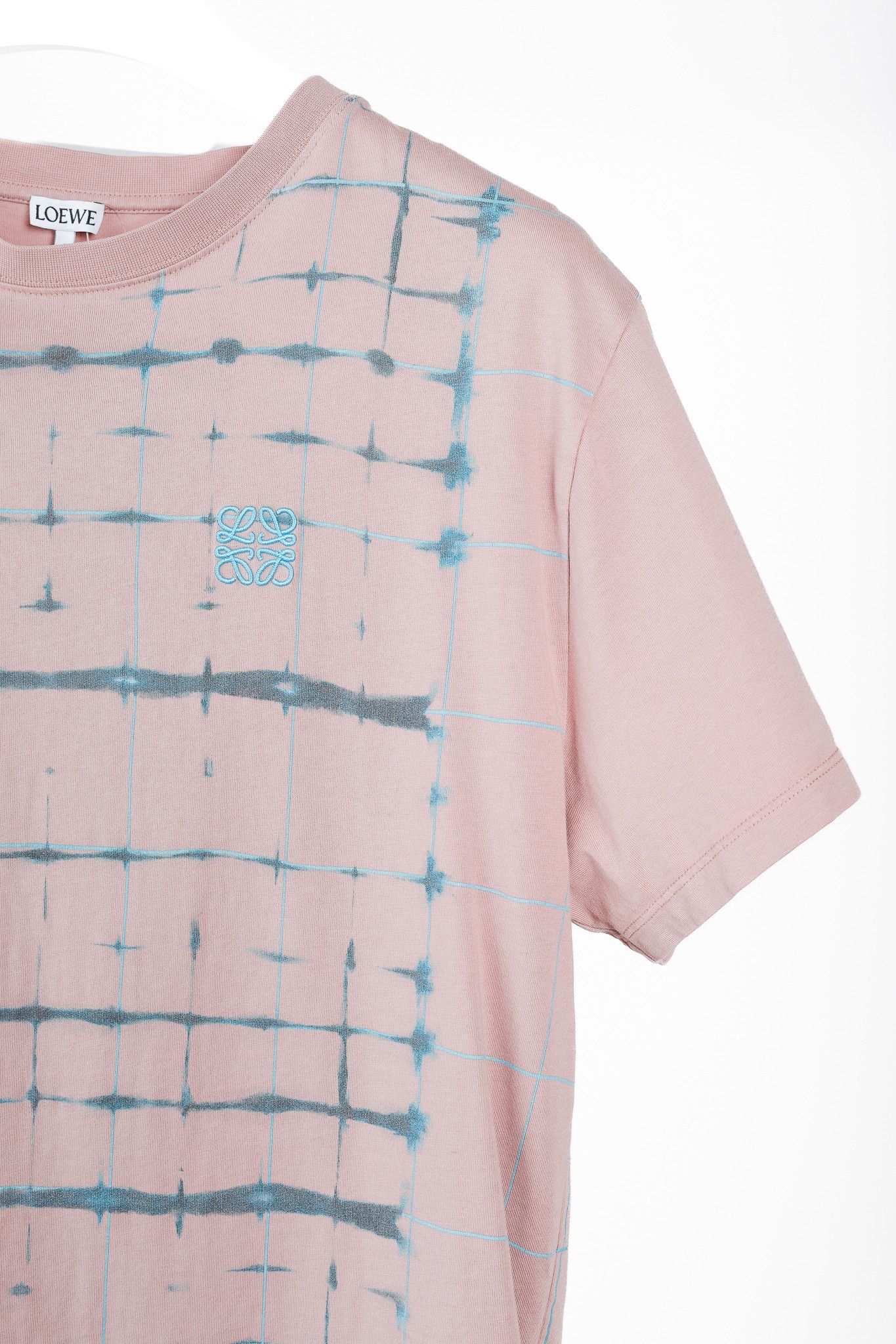 Loewe Loewe Logo Check Print Pink Short-Sleeve Cotton T-Shirt Size M / US 6-8 / IT 42-44 - 5 Thumbnail