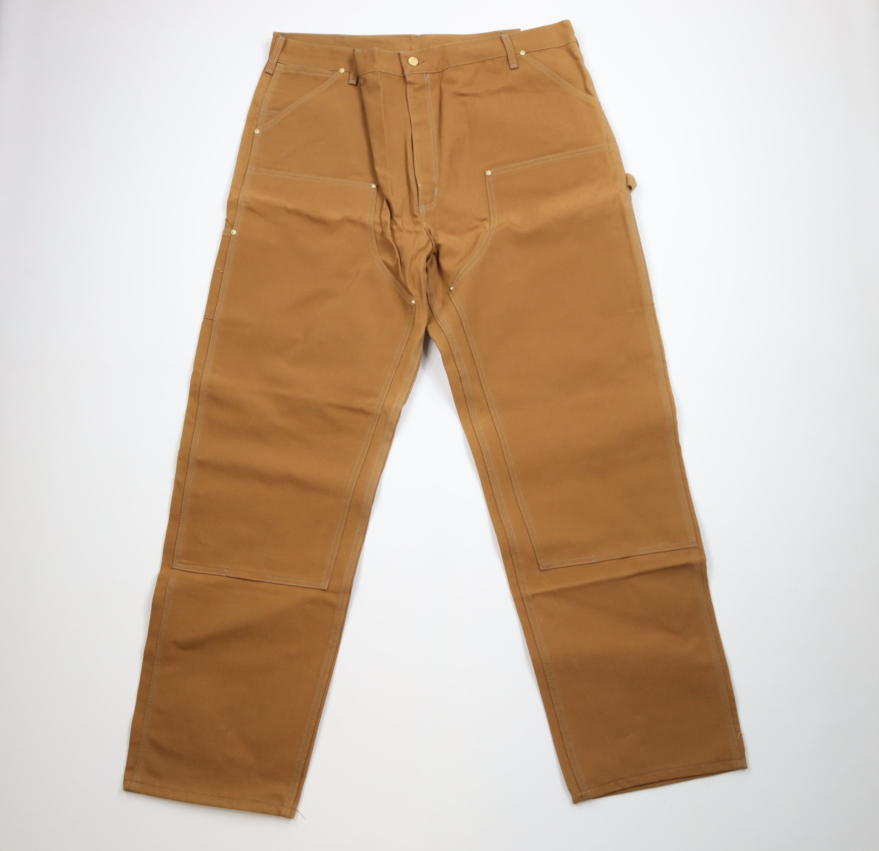 Carhartt Deadstock Vintage 90s Carhartt Wide Leg Pants Duck Brown USA Size US 44 / EU 60 - 1 Thumbnail