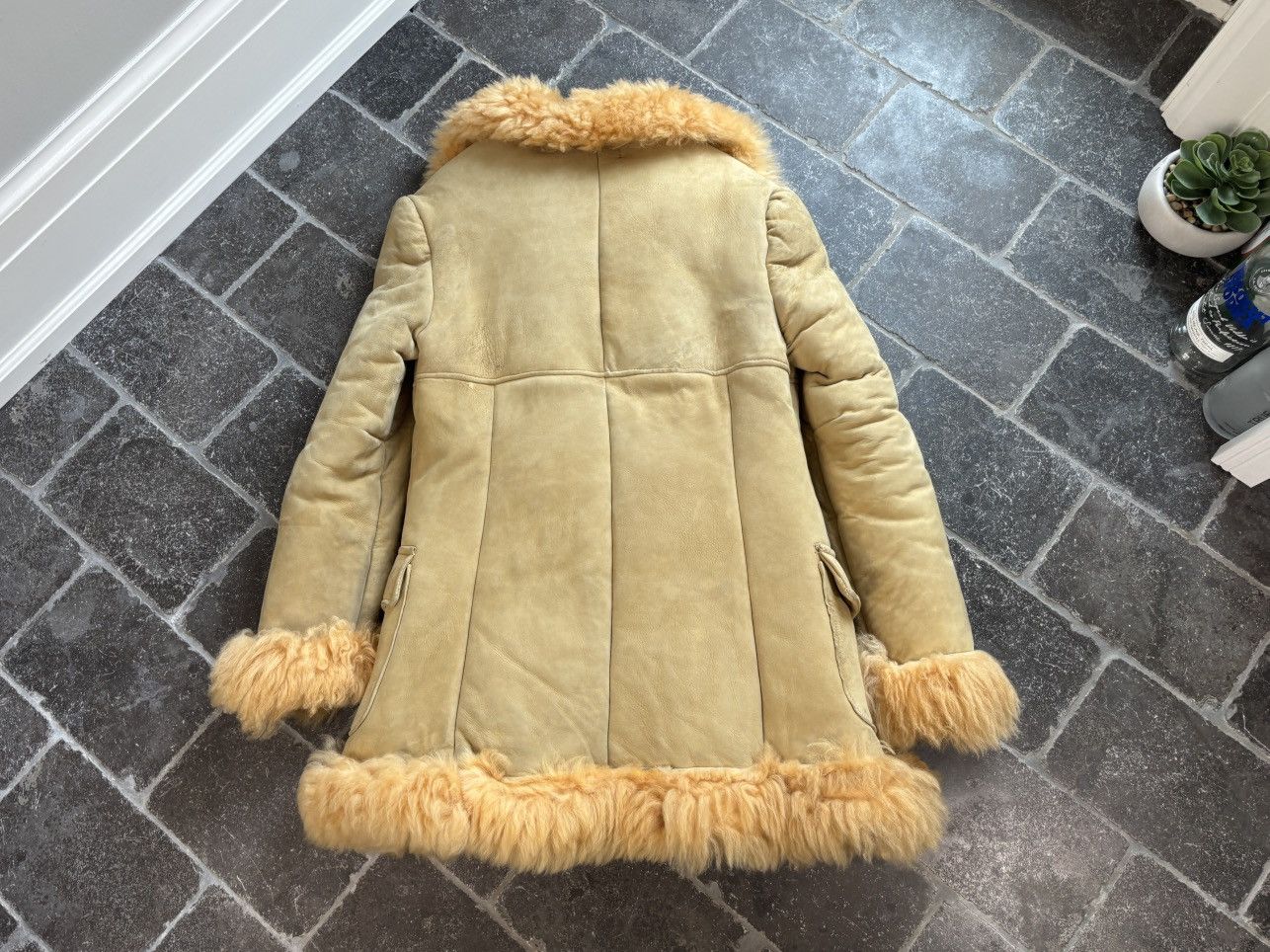 Vintage 70s Vintage Sheepskin Coat Shearling Bomber Flight Jacket Size M / US 6-8 / IT 42-44 - 16 Thumbnail
