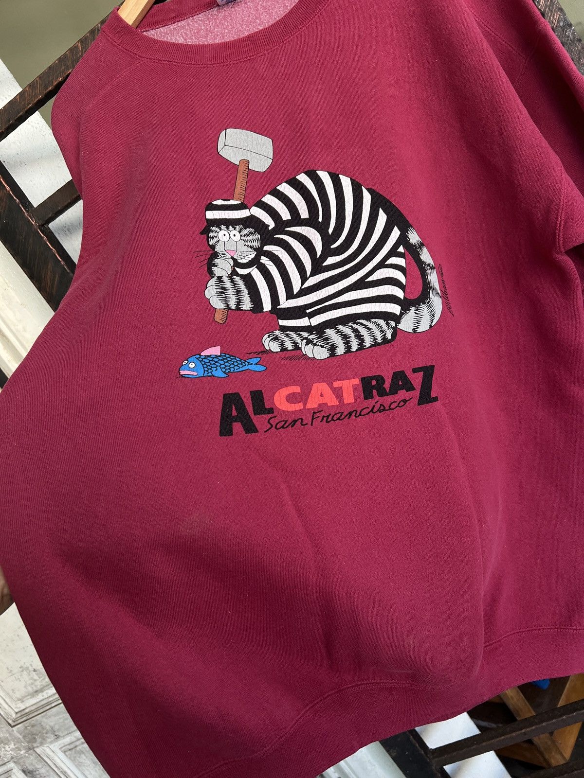 Vintage vintage 90's crazy shirts b.kliban "Alcatraz" crewneck Size US XL / EU 56 / 4 - 4 Thumbnail