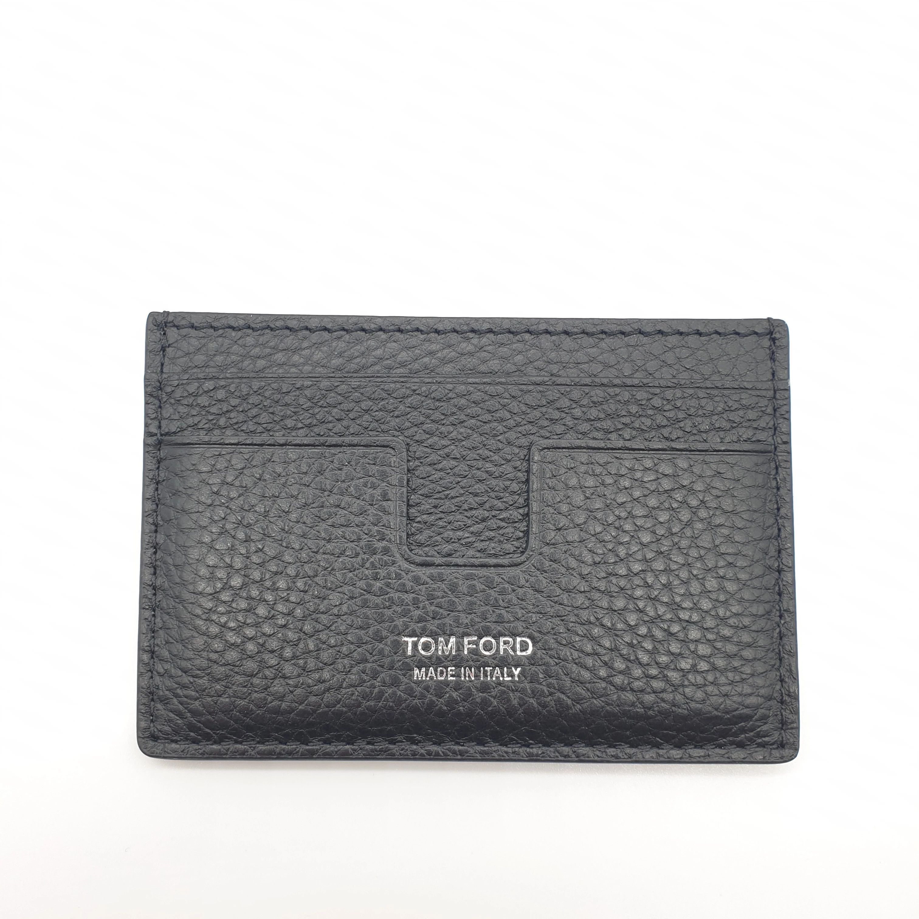 T line black leather wallet cardholder case Amex