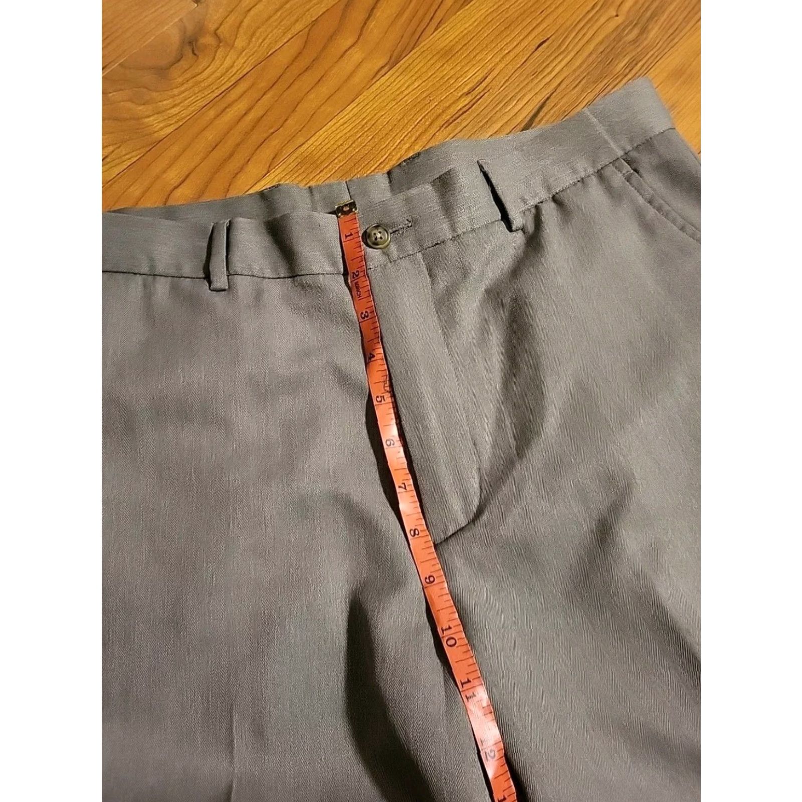 Perry Ellis Perry Ellis Portfolio Dress Pants Herringbone Gray 34/32 Flat Front Modern Fit Men Size US 34 / EU 50 - 3 Thumbnail