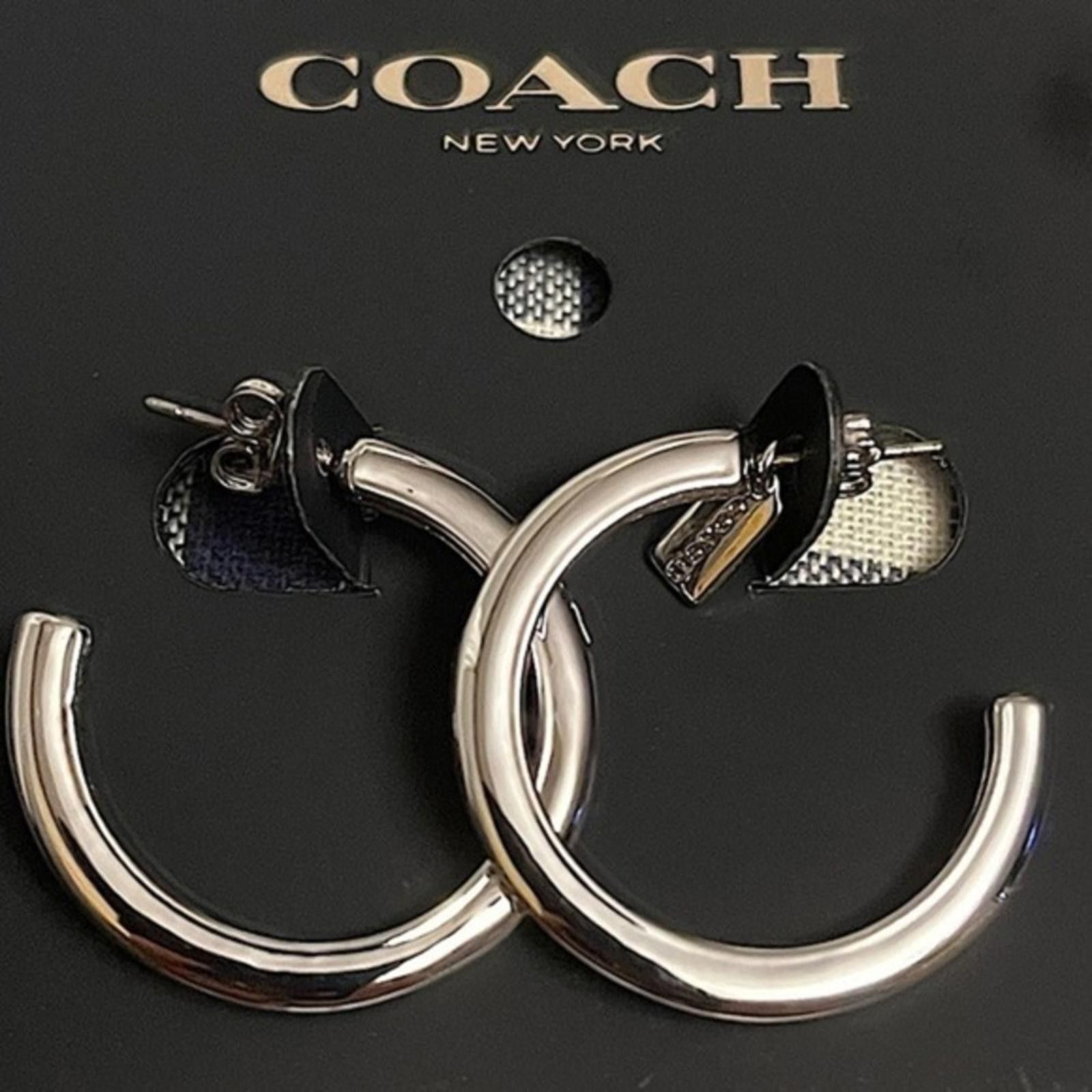 Coach Coach 3/4 Hoop Silver Earrings NWT Size ONE SIZE - 1 Thumbnail