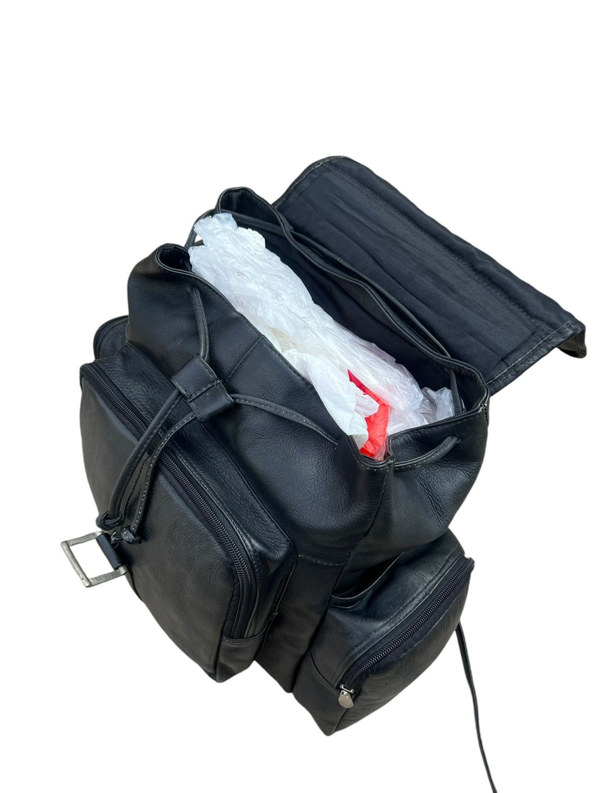 Leather Vintage PIEL Hand Made All Leather Black Backpack Bag Size ONE SIZE - 20 Thumbnail