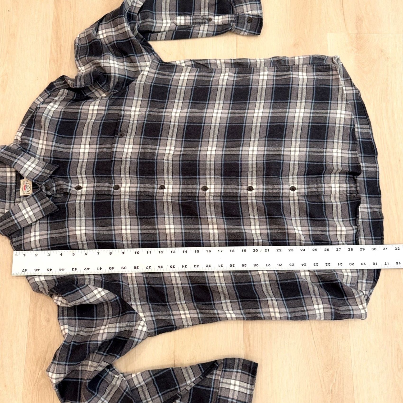 Faherty Faherty Flannel Shirt Button Down Plaid Outdoor Polar Night XXL Size US XXL / EU 58 / 5 - 4 Thumbnail