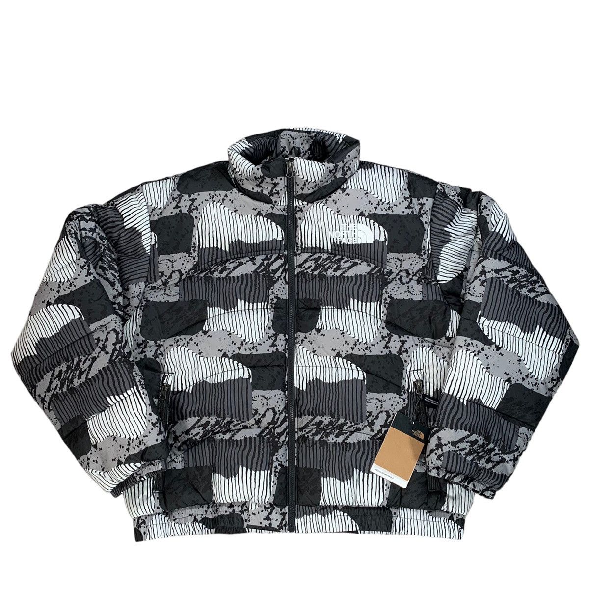 image of The North Face Tnf 2000 Grey Yosemite Print Puffer Jacket, Men's (Size XL)