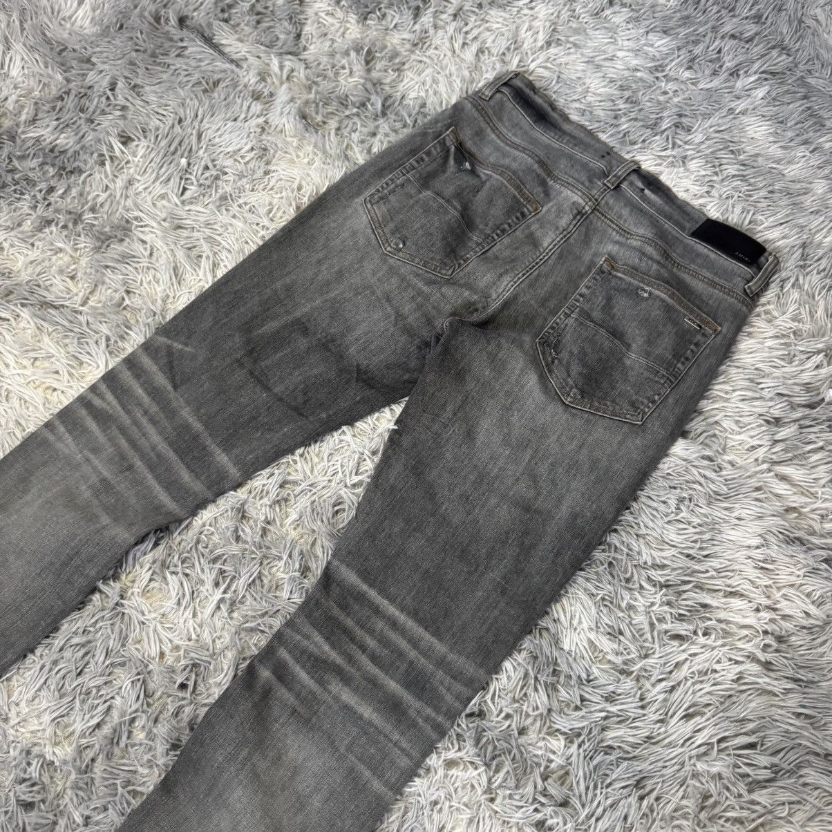 Amiri Amiri Storm Grey Distressed Skinny Jeans Size US 32 / EU 48 - 14 Thumbnail
